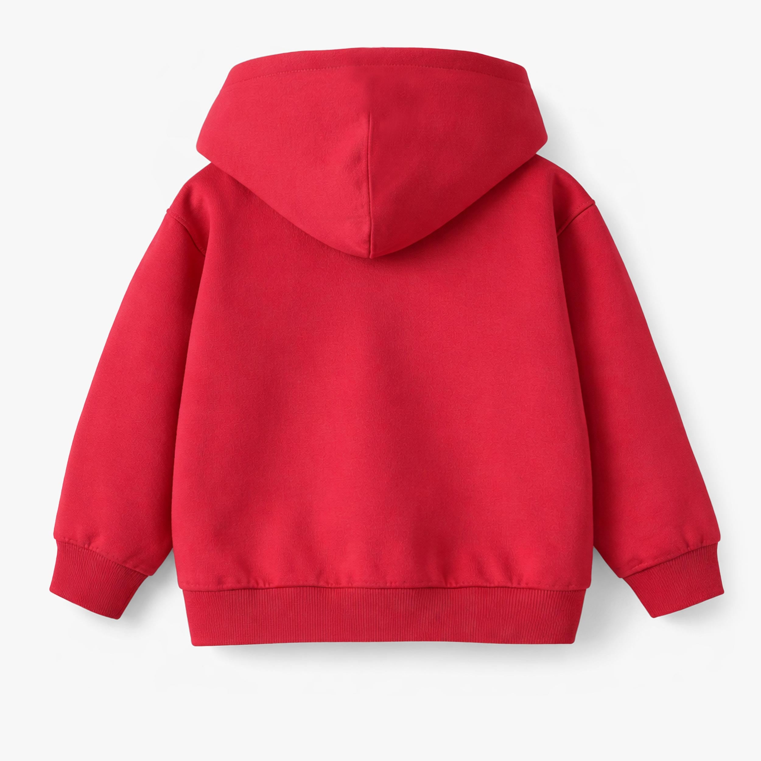 Dos du chandail à capuchon rouge, enfant