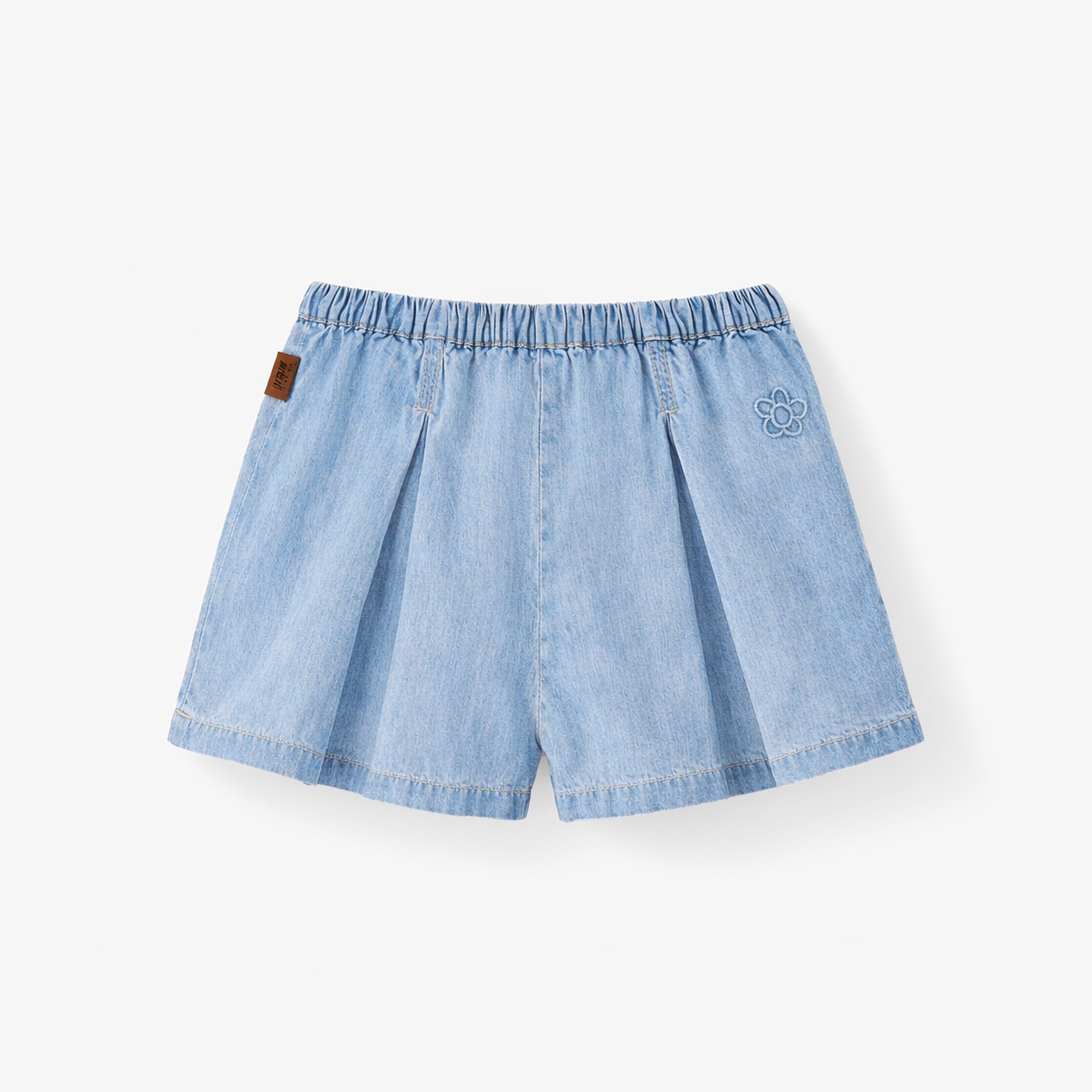 Dos de la jupe-short en denim léger, bébé