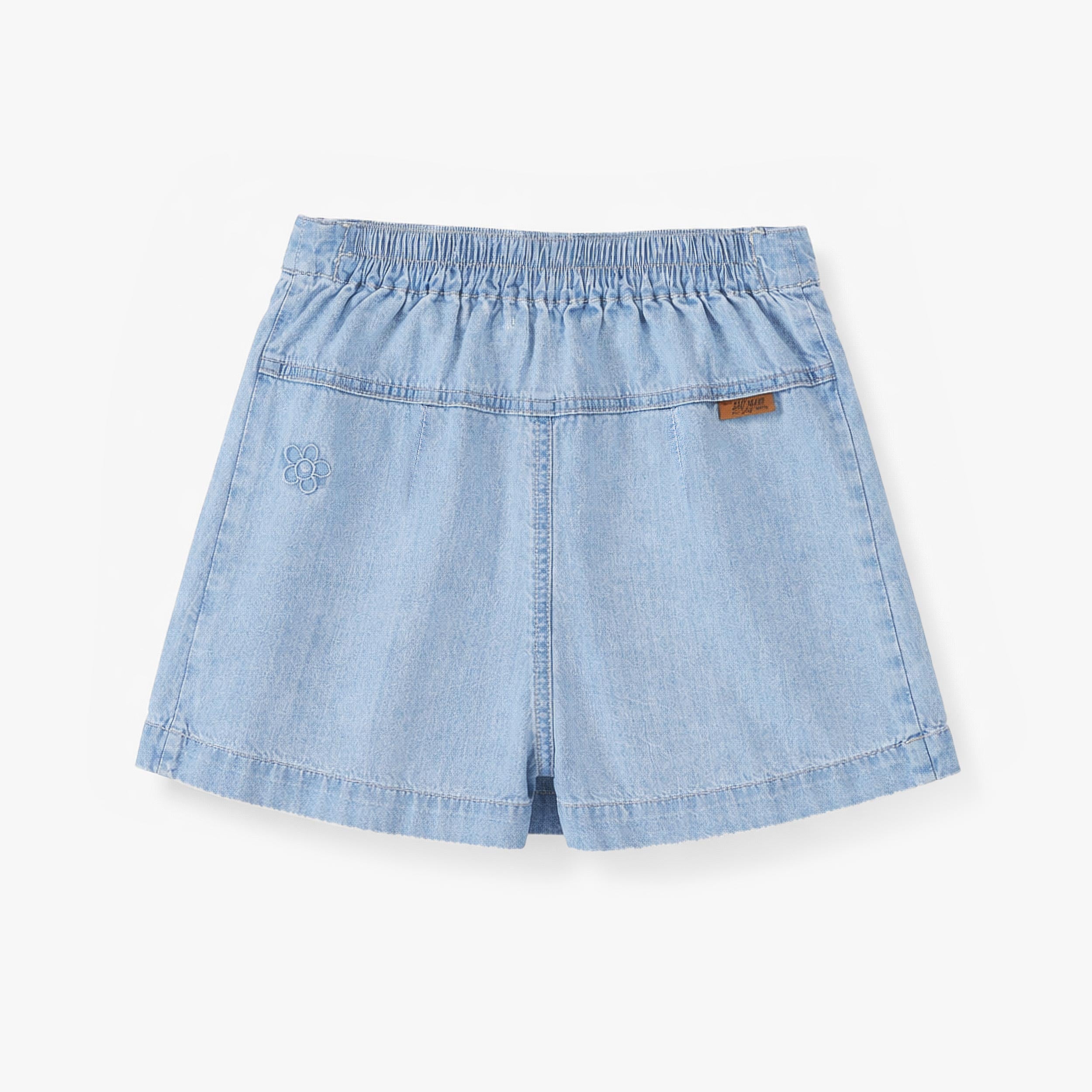 Dos de la jupe-short en denim léger, enfant