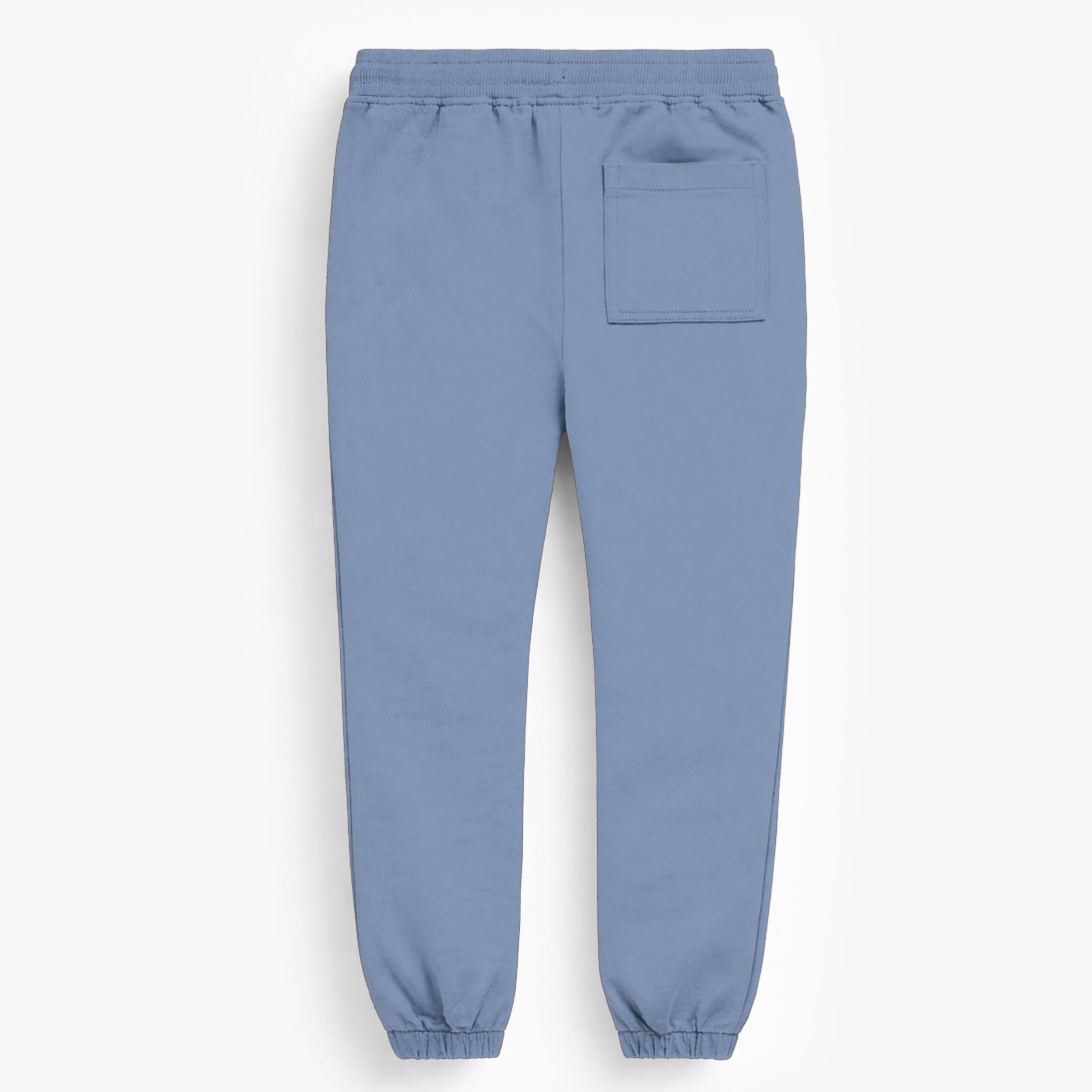 Dos du pantalon bleu style jogger, enfant