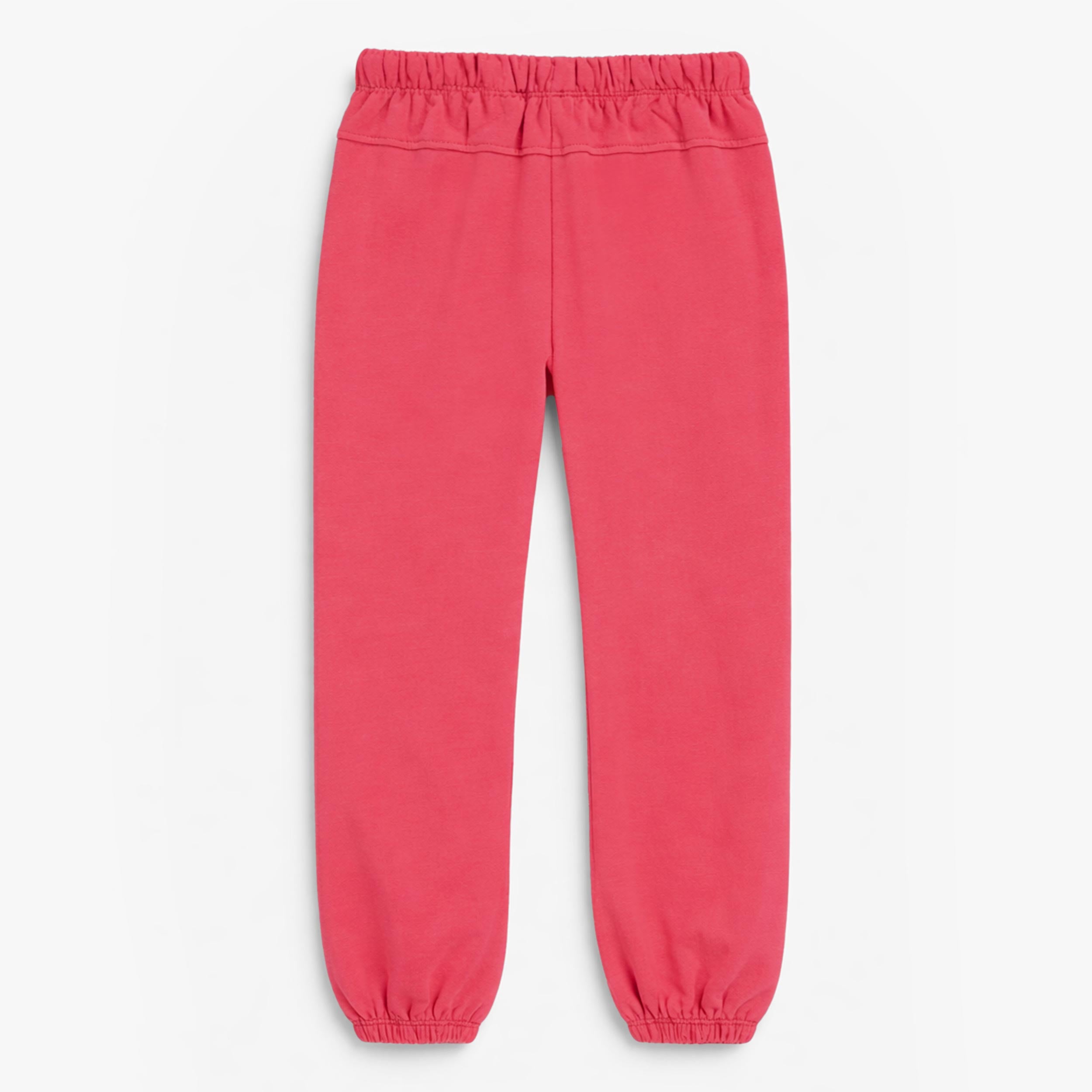 Dos du pantalon rouge style jogger, enfant
