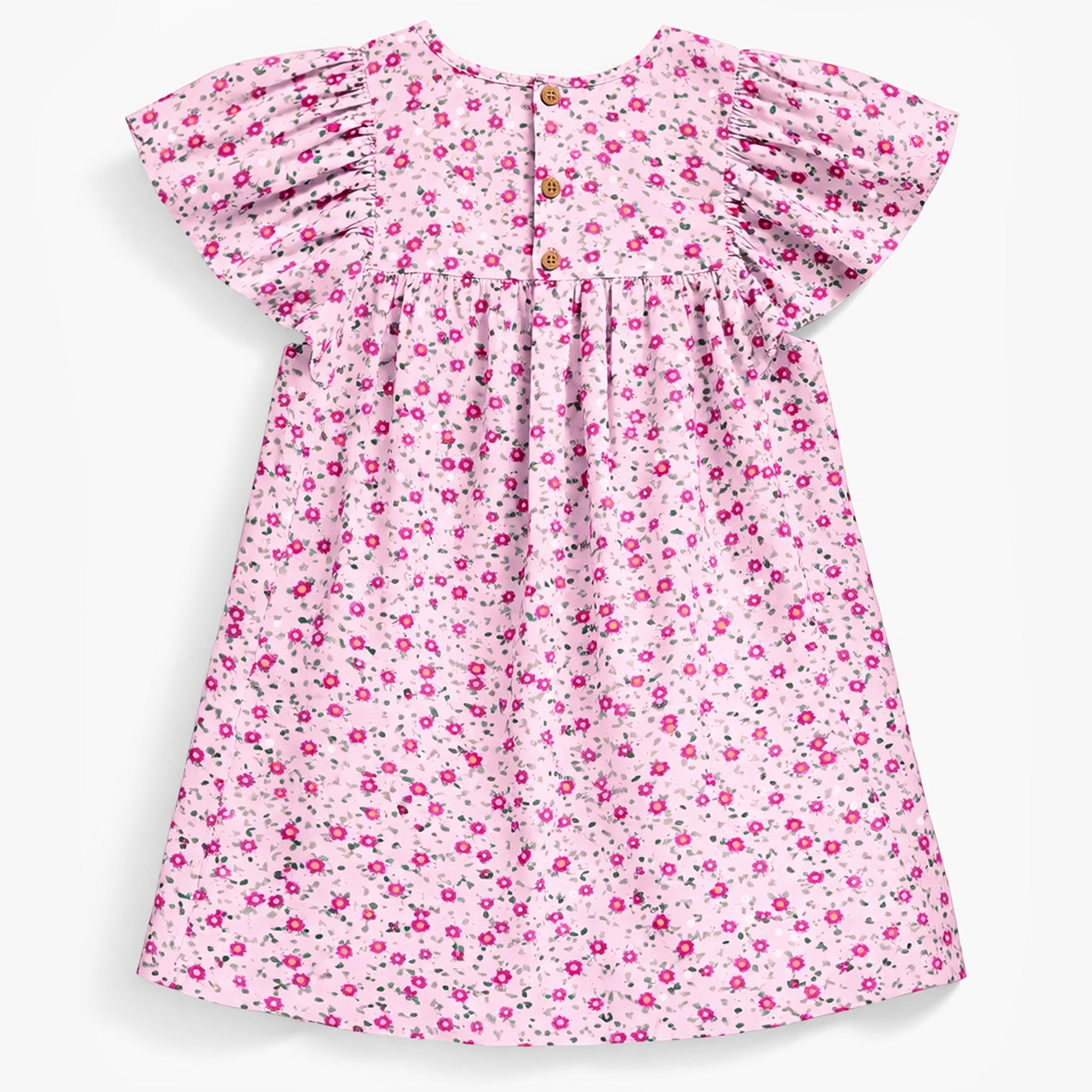 Dos de la robe lilas à motif floral, enfant