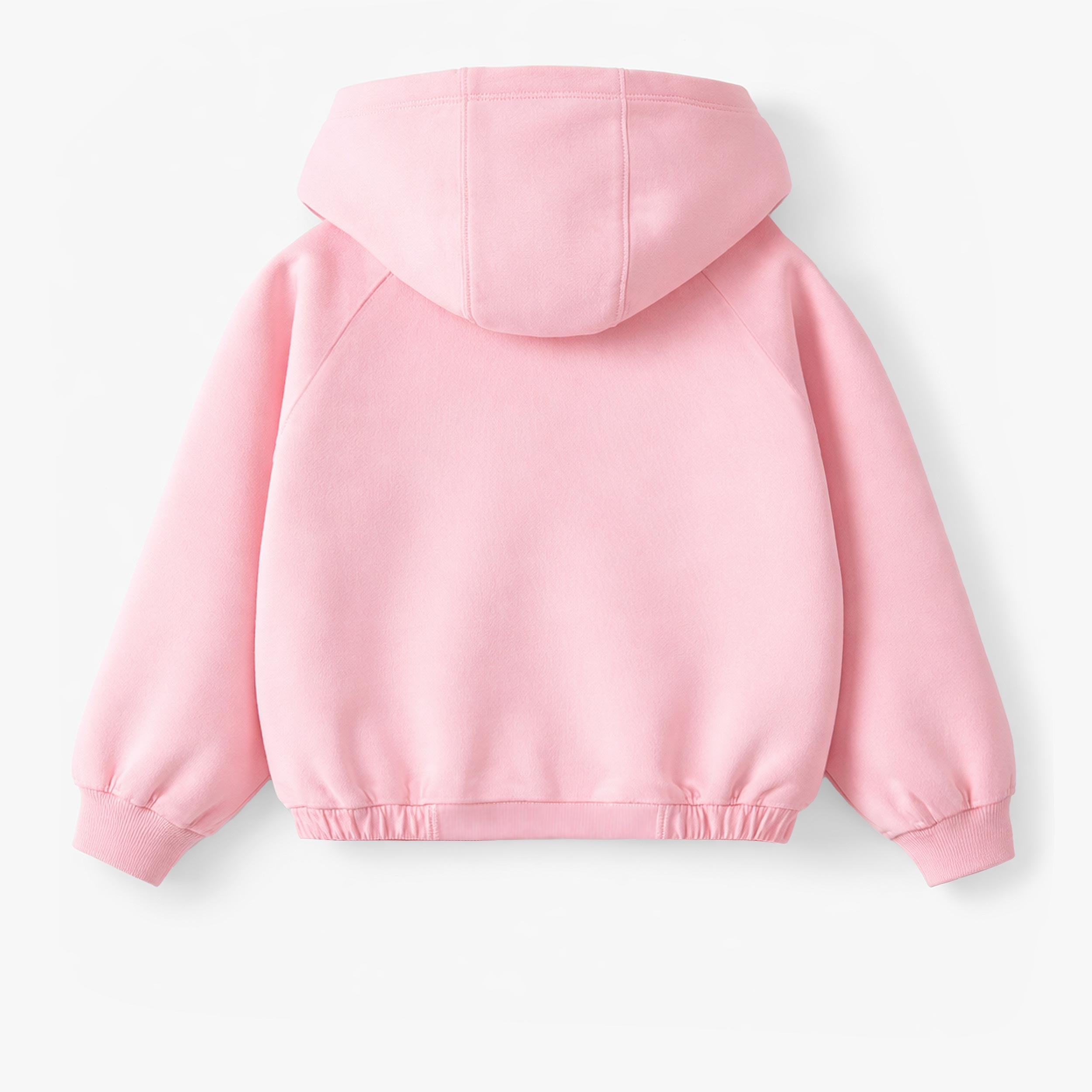 Dos de la veste à capuchon rose, enfant -
