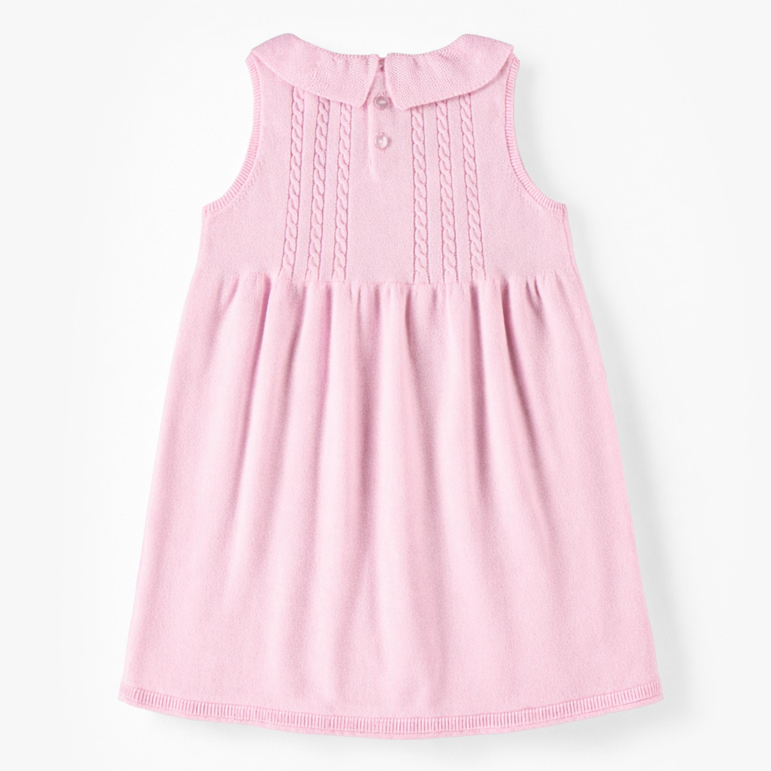 Dos de la robe rose en tricot, enfant