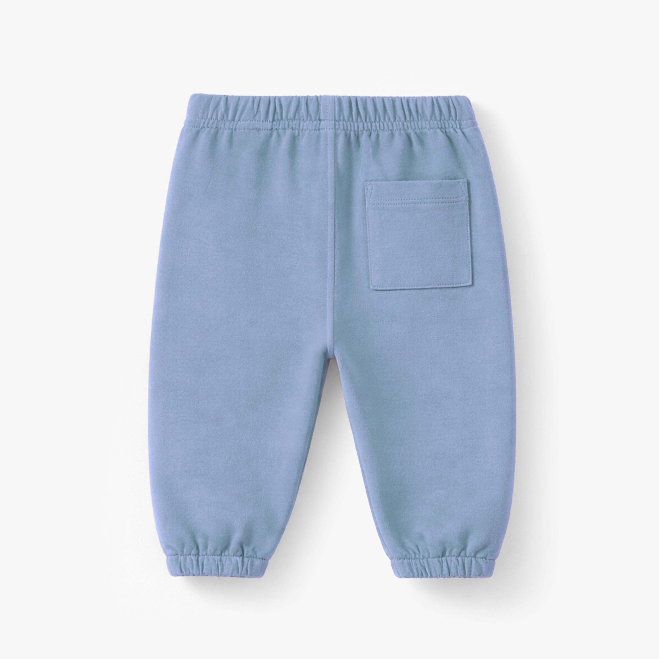 Dos du pantalon bleu style jogger, bébé