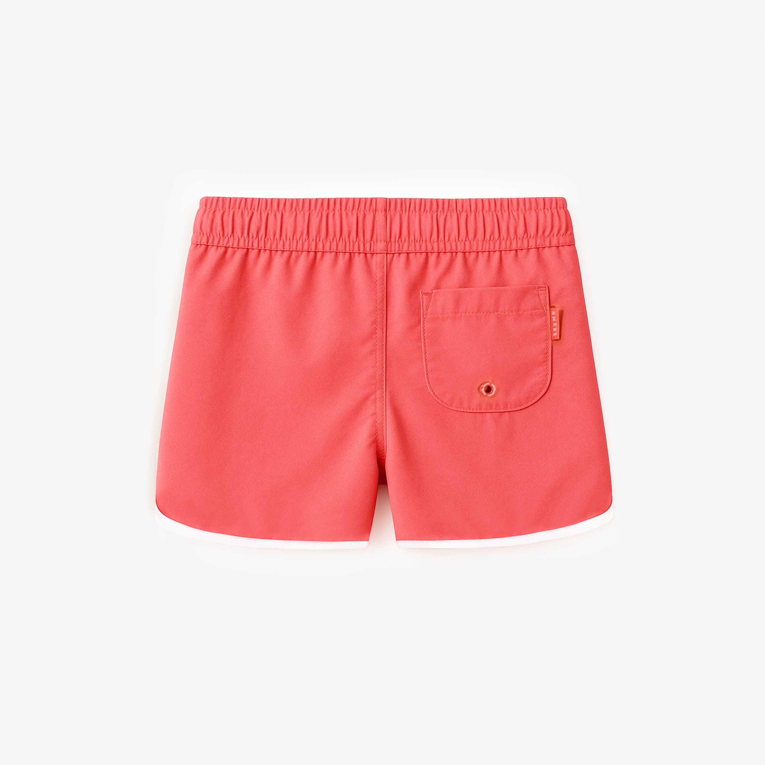 Dos du short de bain rose corail, enfant - Souris Mini
