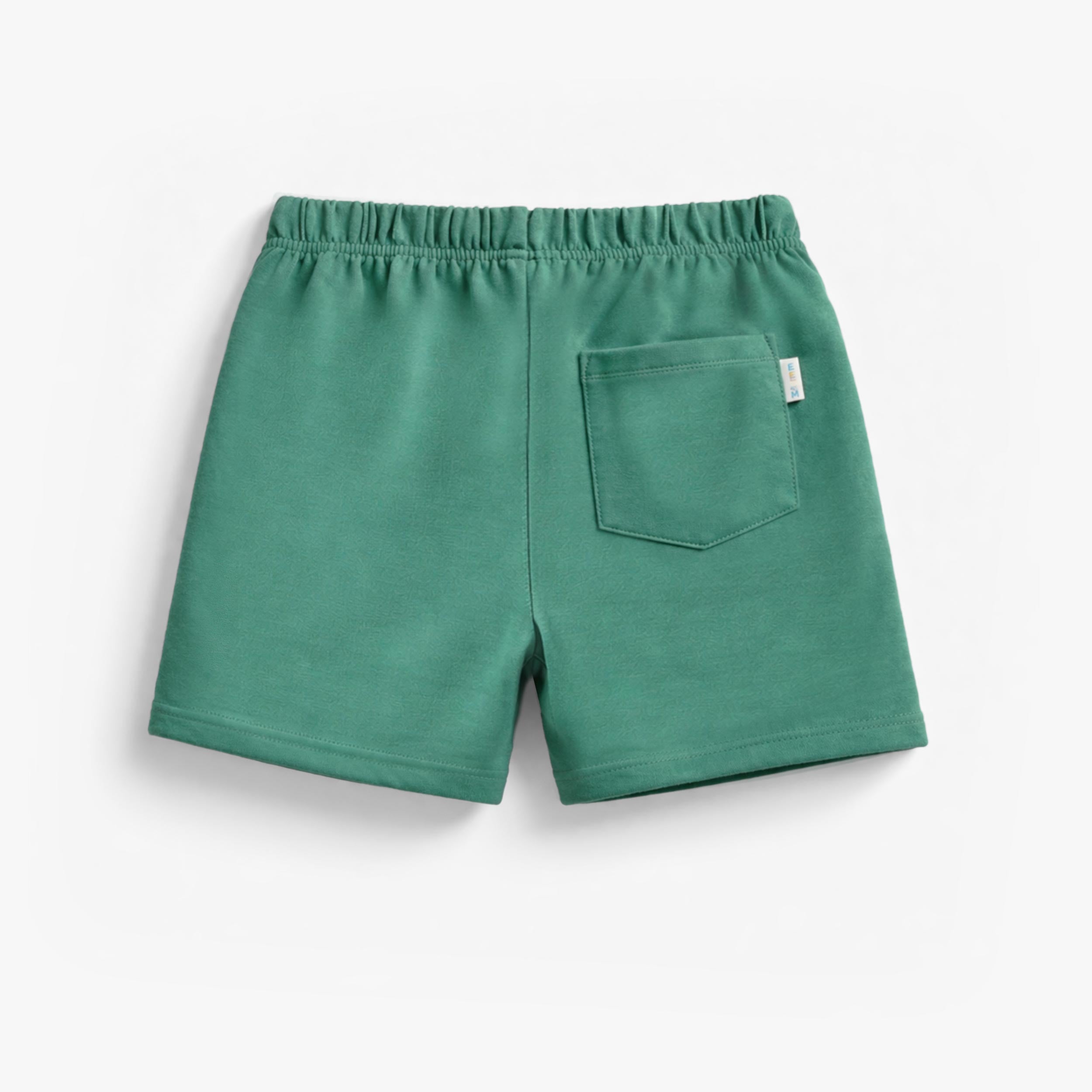 Dos du short vert en jersey, enfant
