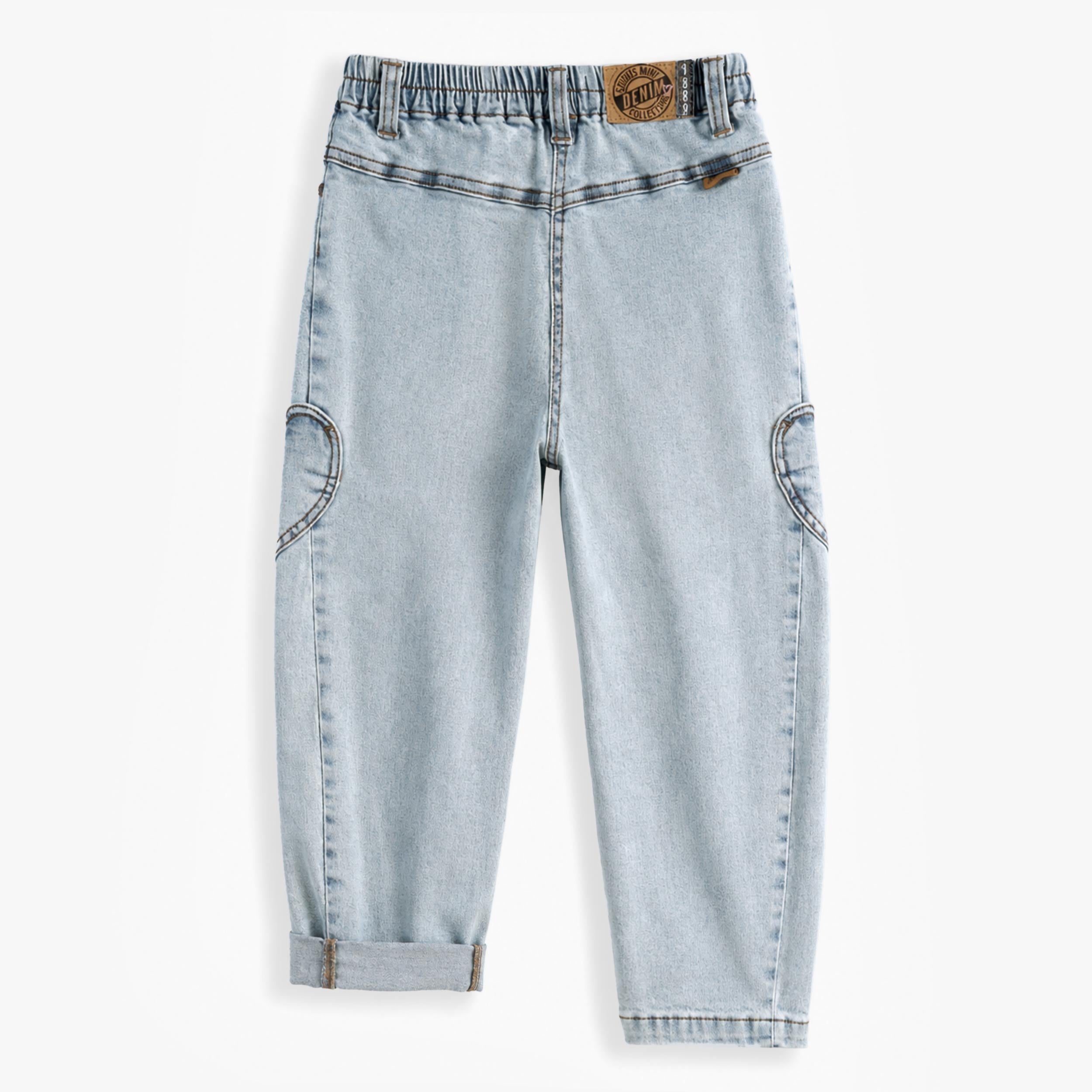Dos du denim bleu pâle à broderies cœur, enfant - Souris Mini