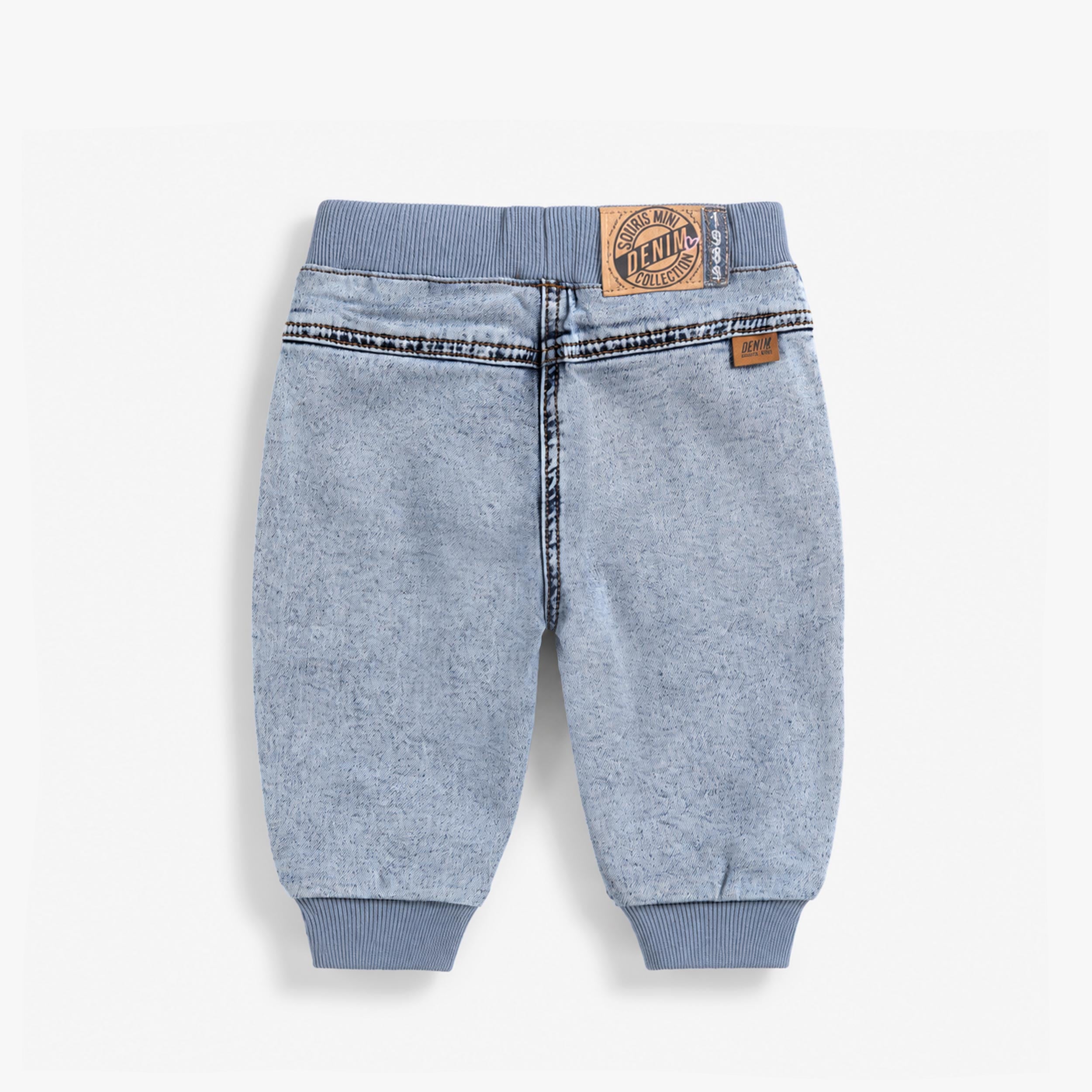 Dos du jean jogger en denim bleu, bébé - Souris MIni
