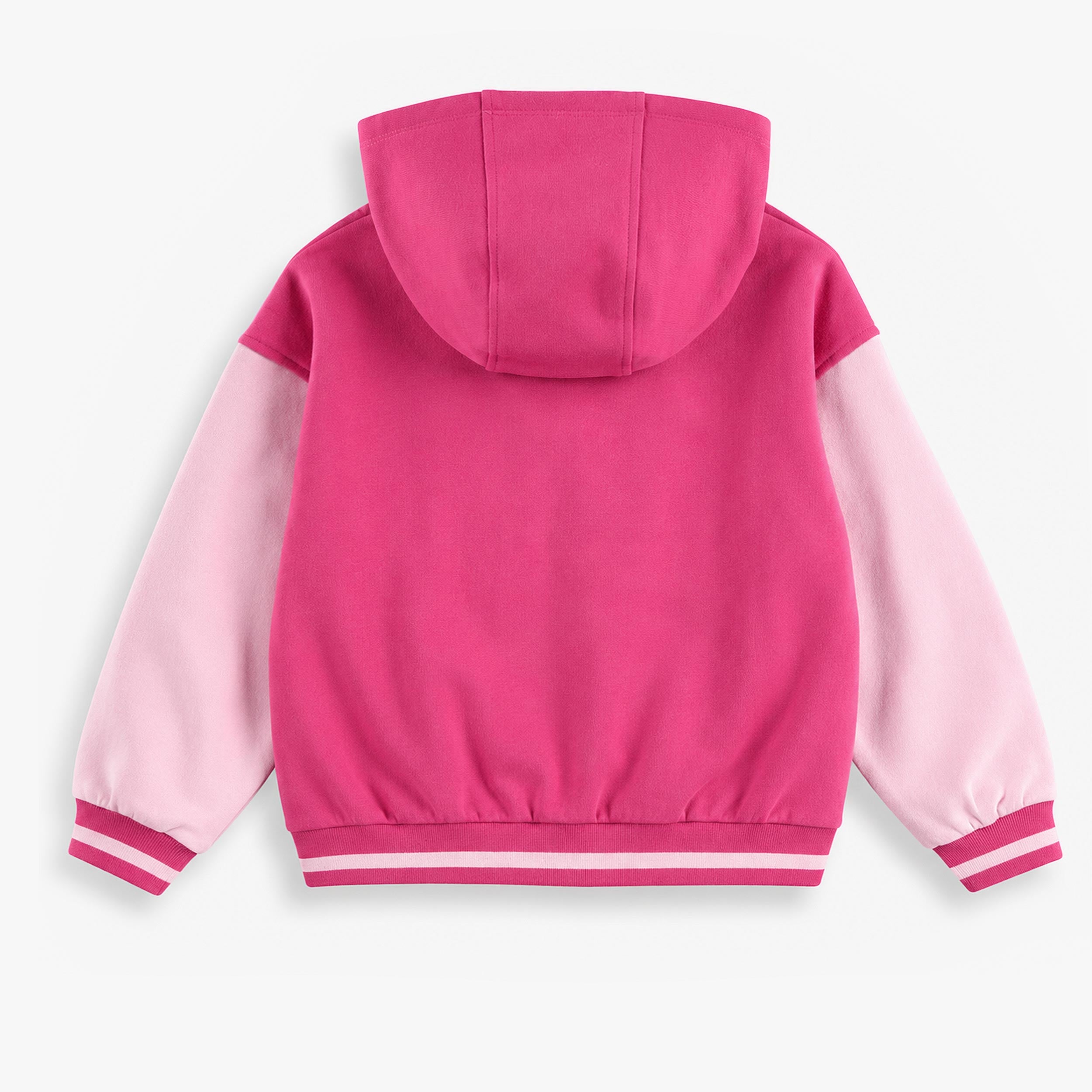 Dos de la veste rose en coton ouaté, enfant