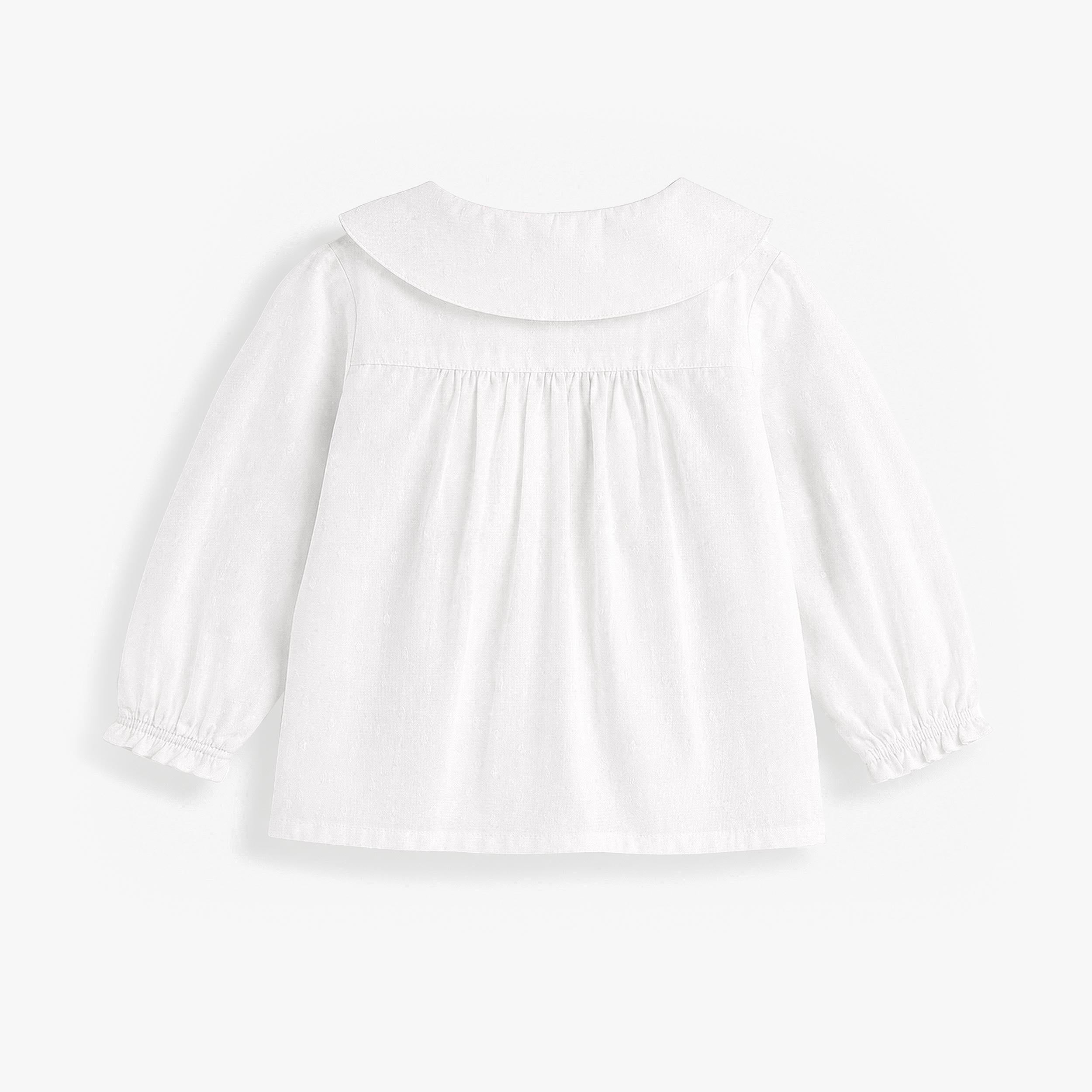 Dos de la chemise en popeline plumeti blanche, bébé - Souris Mini