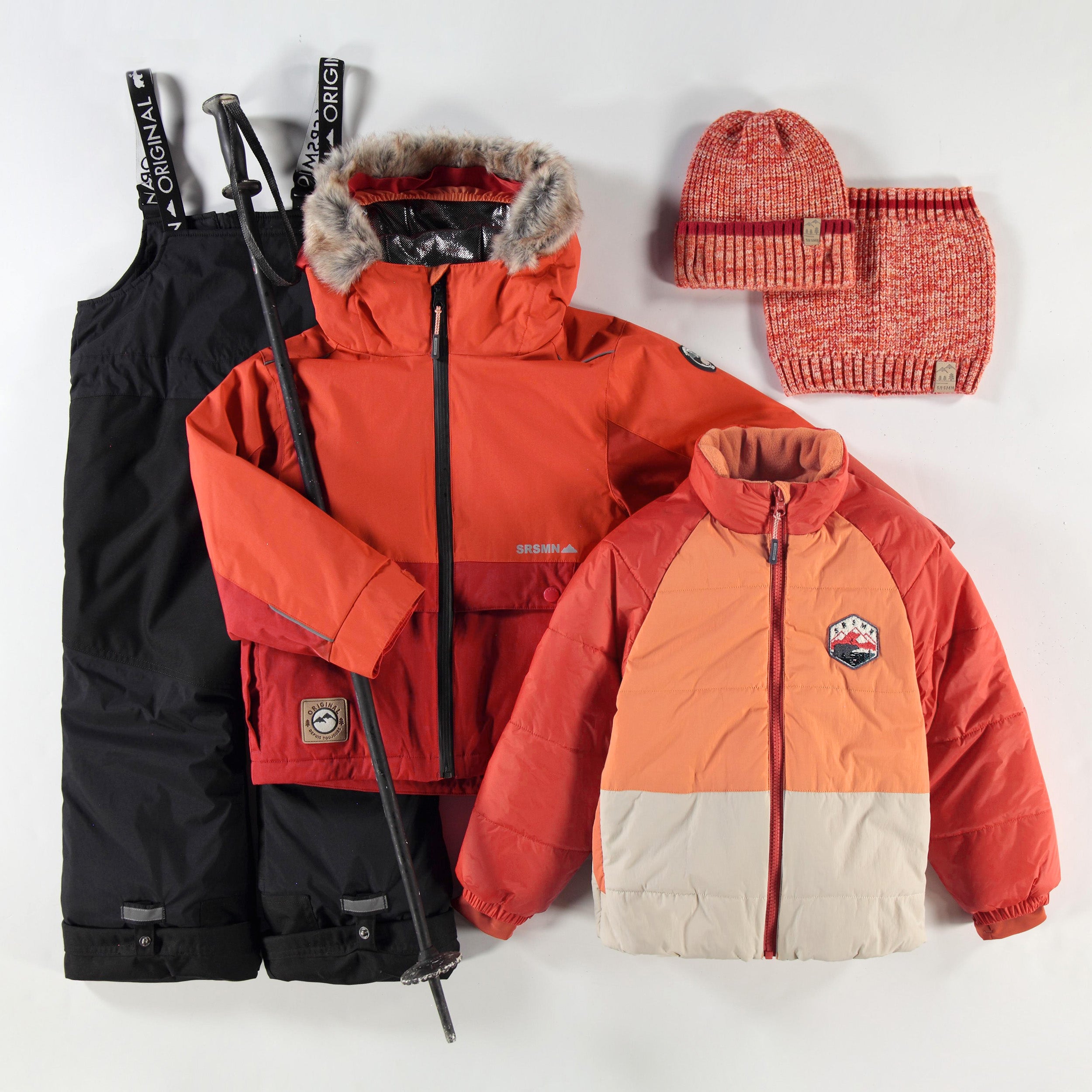 Cache-cou orange en tricot, enfant