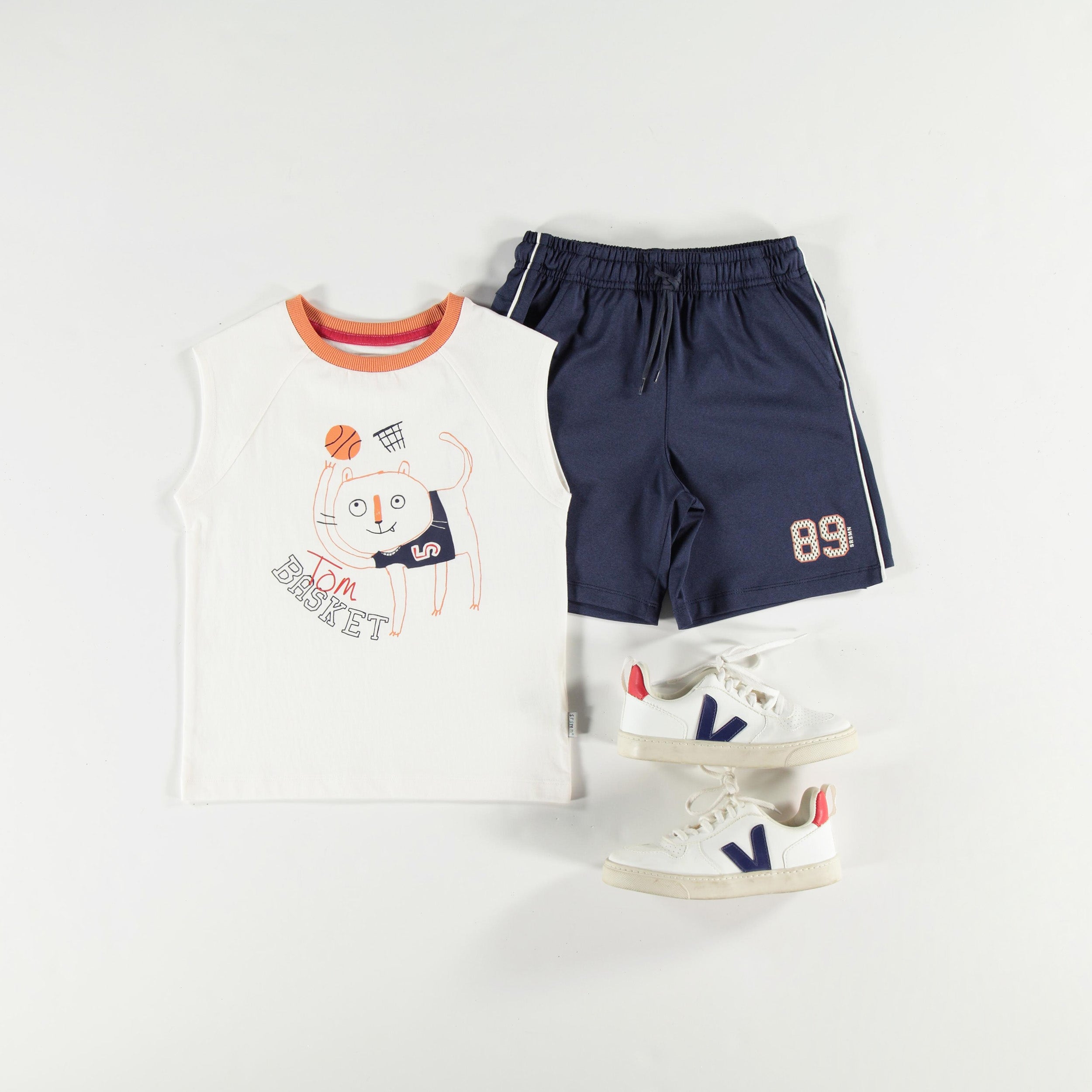 Bermuda de sport bleu marine, enfant