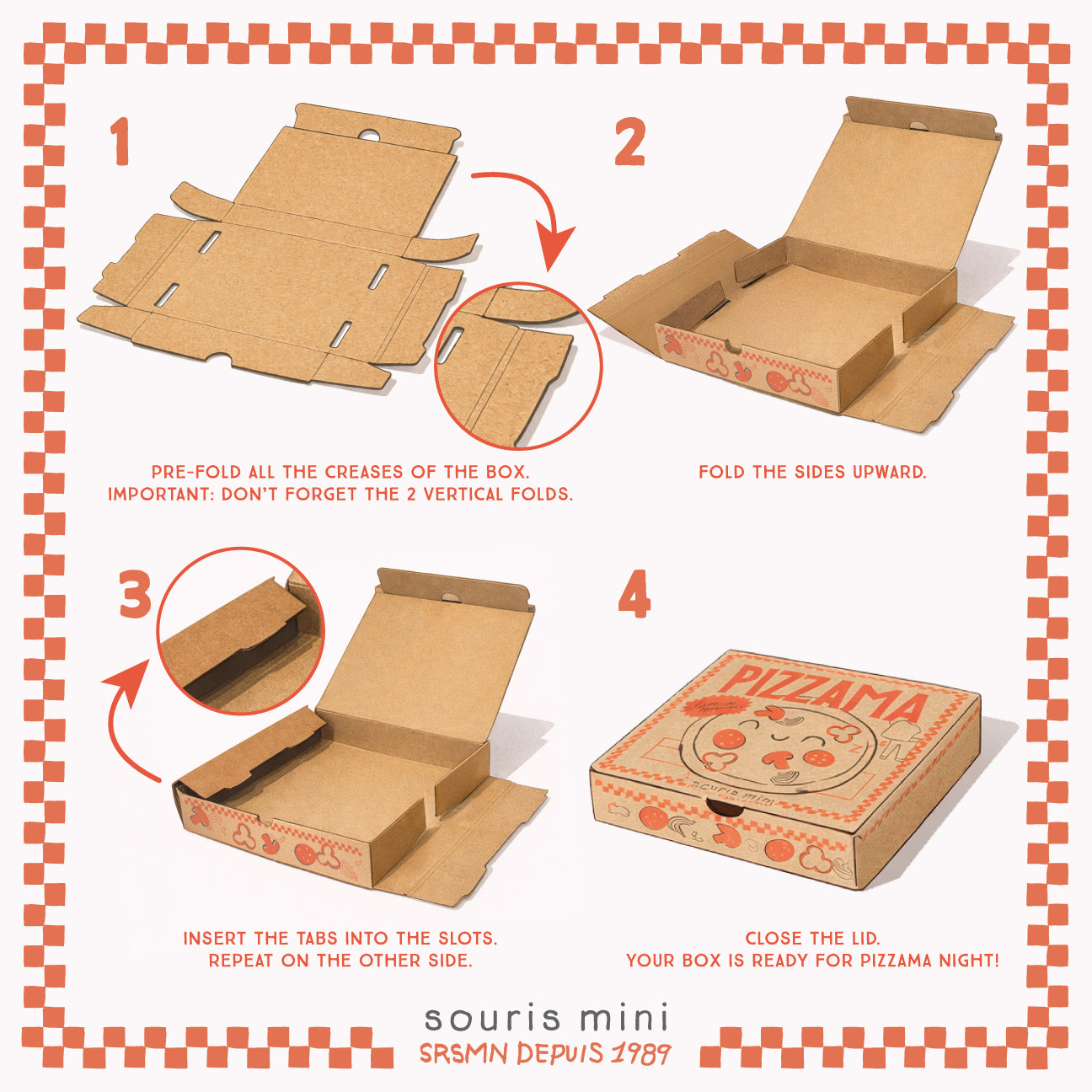 Orange two-piece pajamas with pizza patterns, baby
