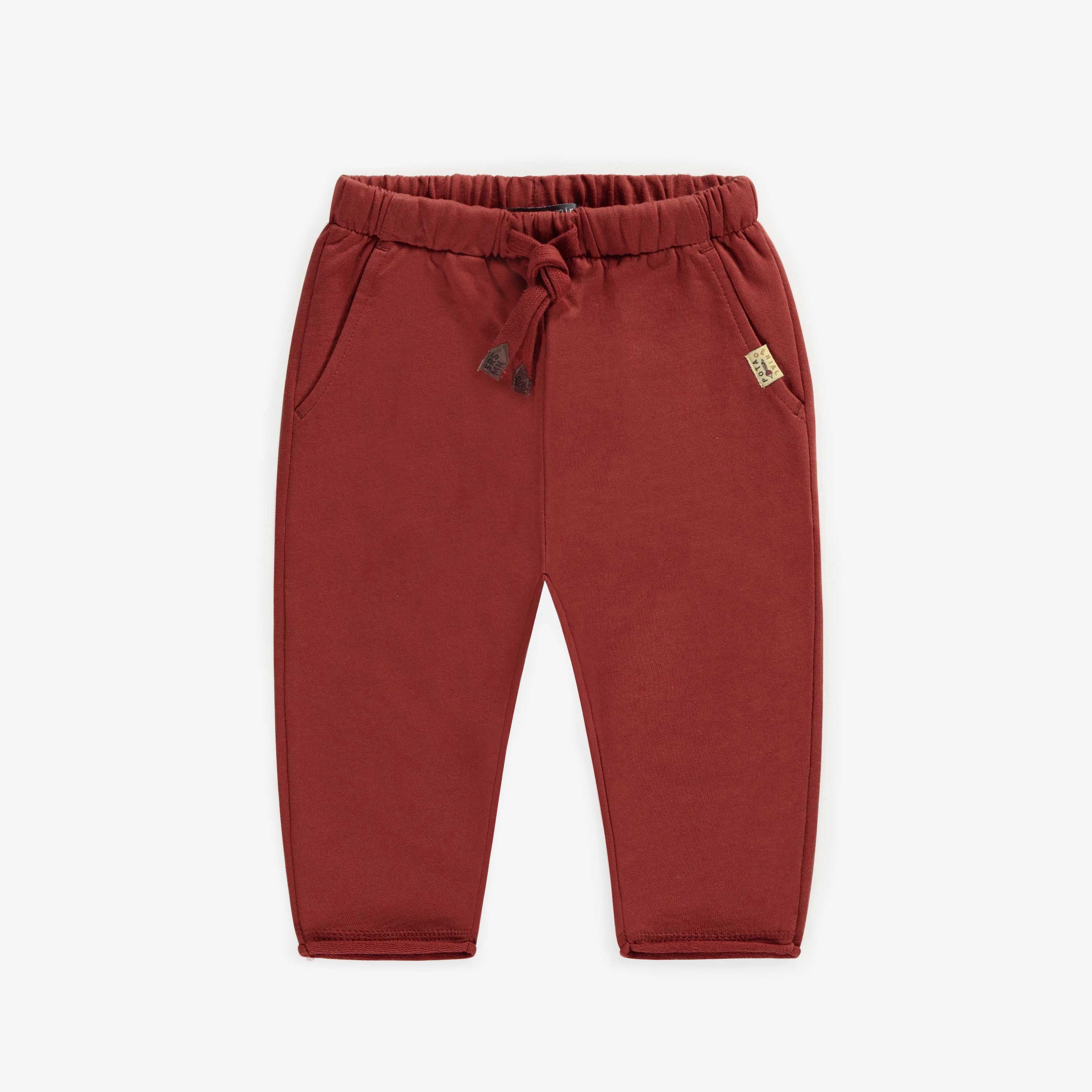 Pantalon décontracté bourgogne en coton français, bébé