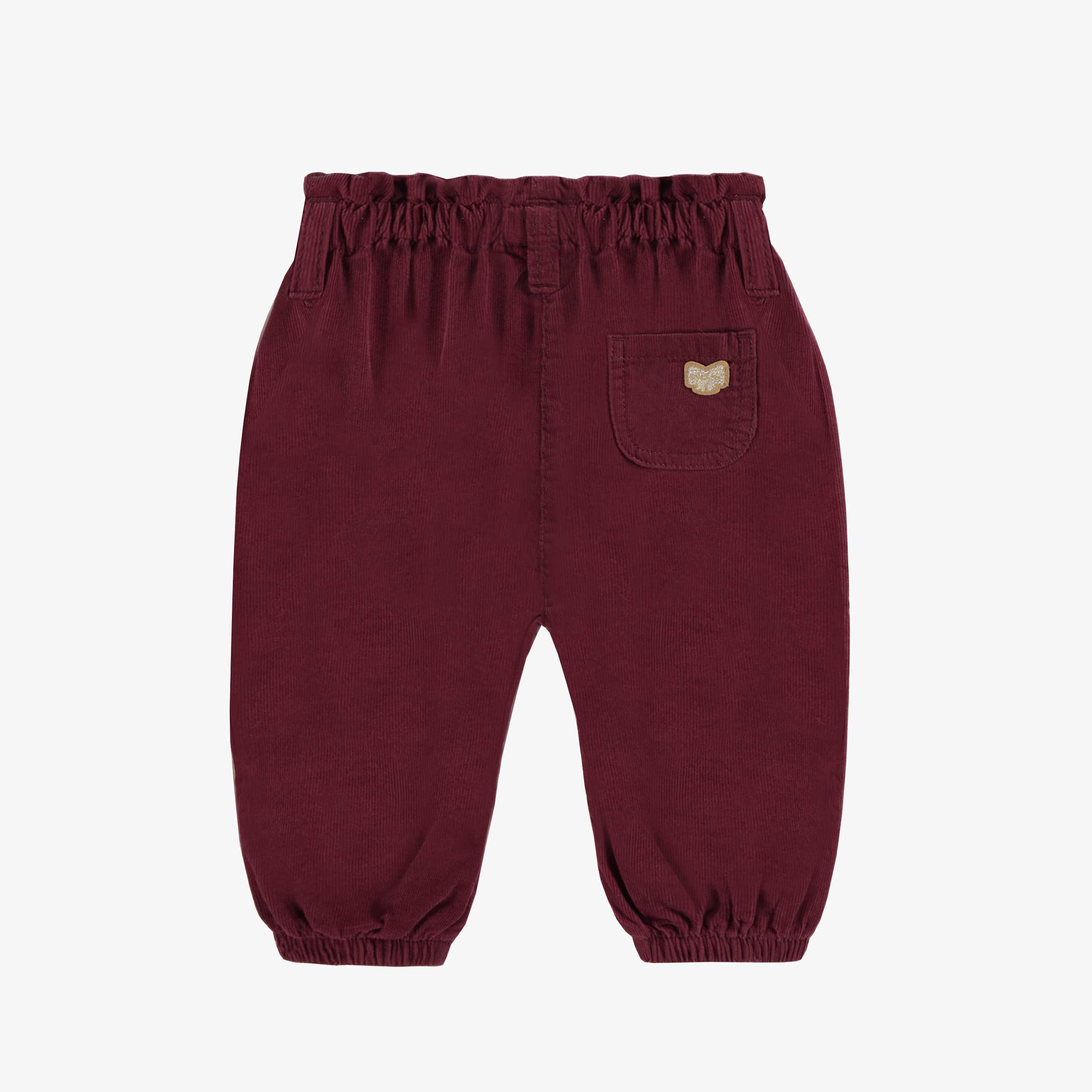 Pantalon coupe ample rouge en velours côtelé, bébé