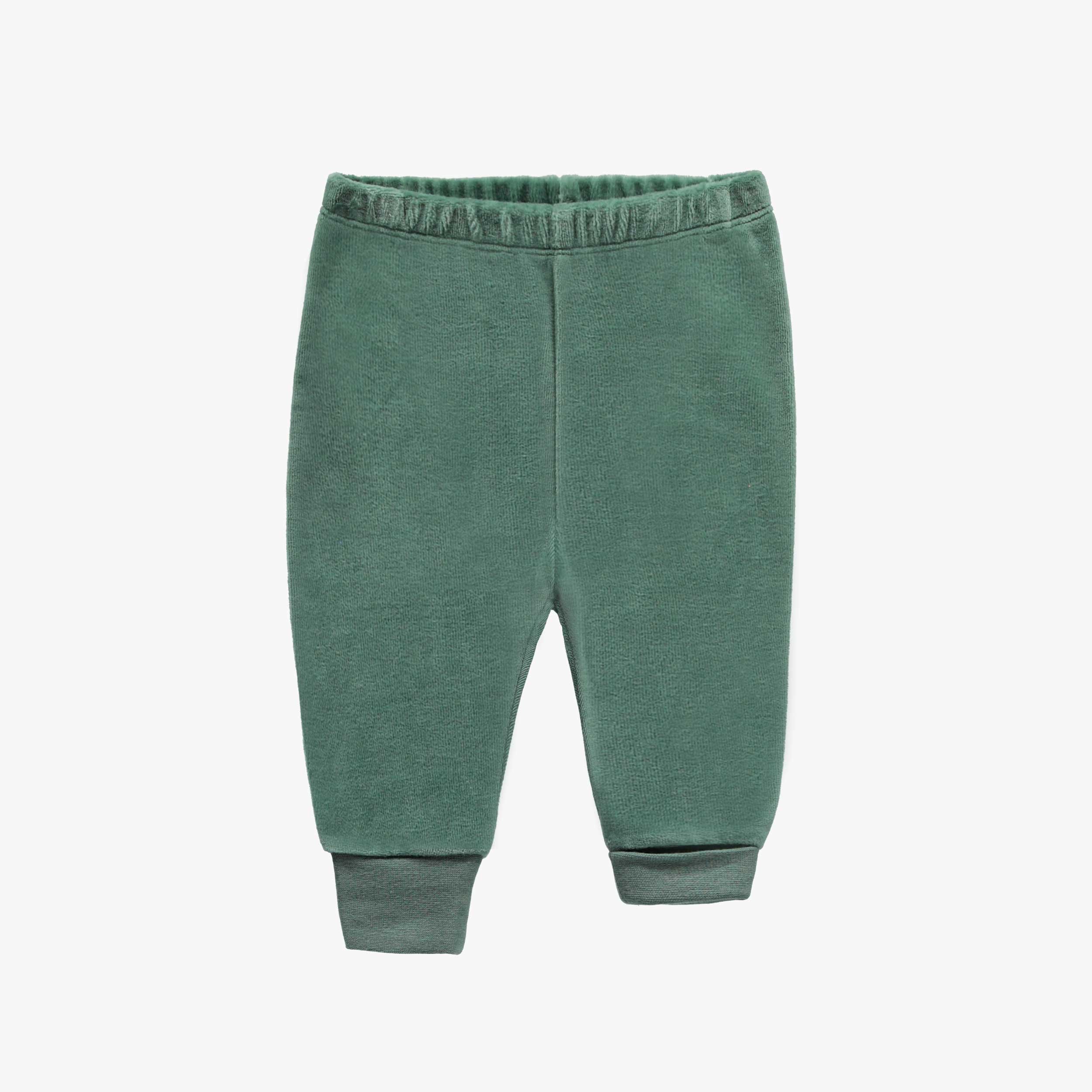 Pyjama des fêtes deux pièces vert forêt en velours, bébé