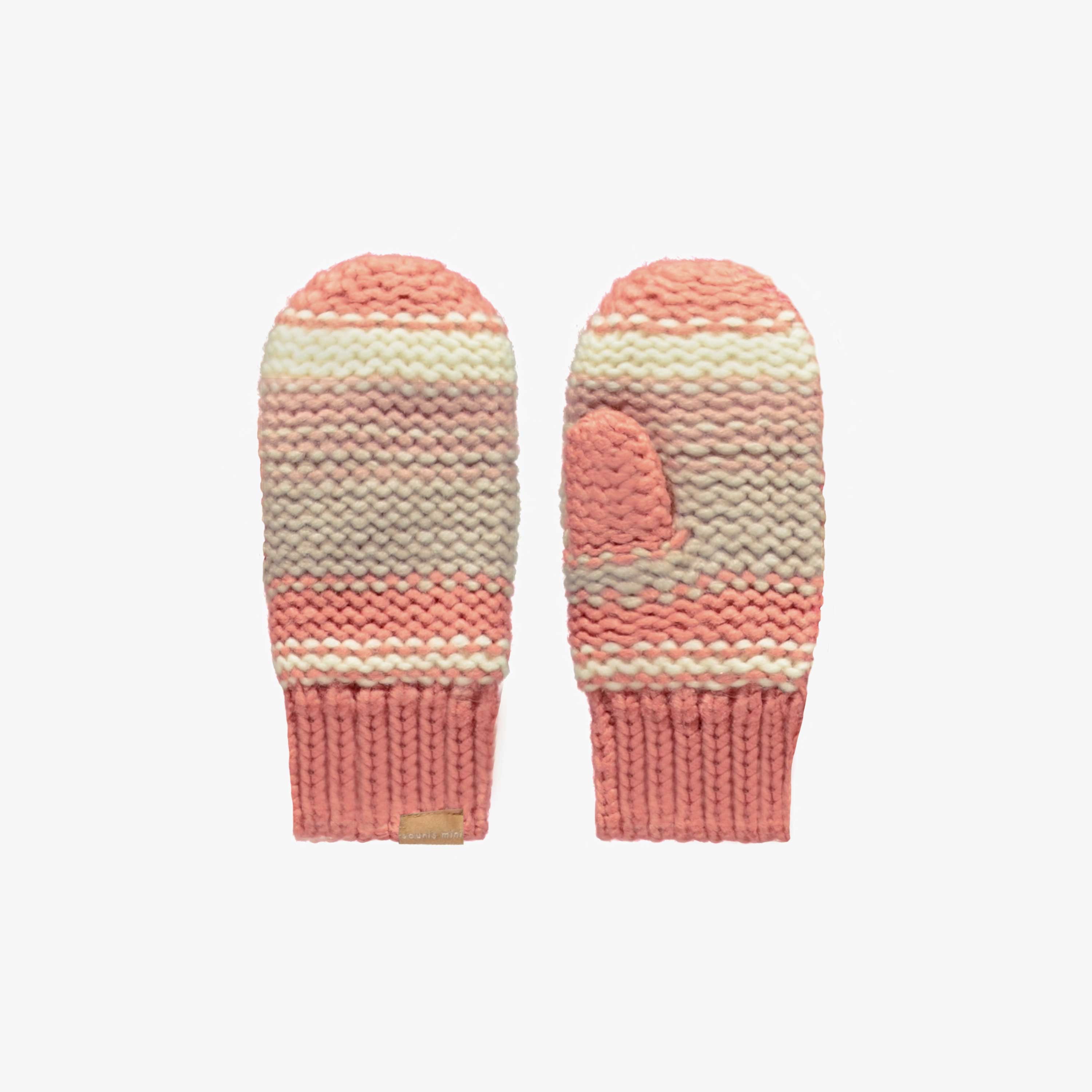 Mitaines roses en maille avec dégradé de couleur, enfant