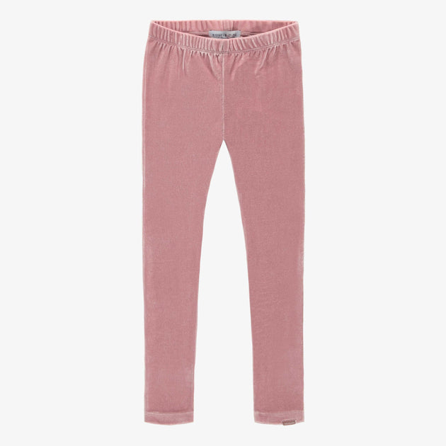 Long pink legging in velvet, child - Souris Mini – Souris Mini