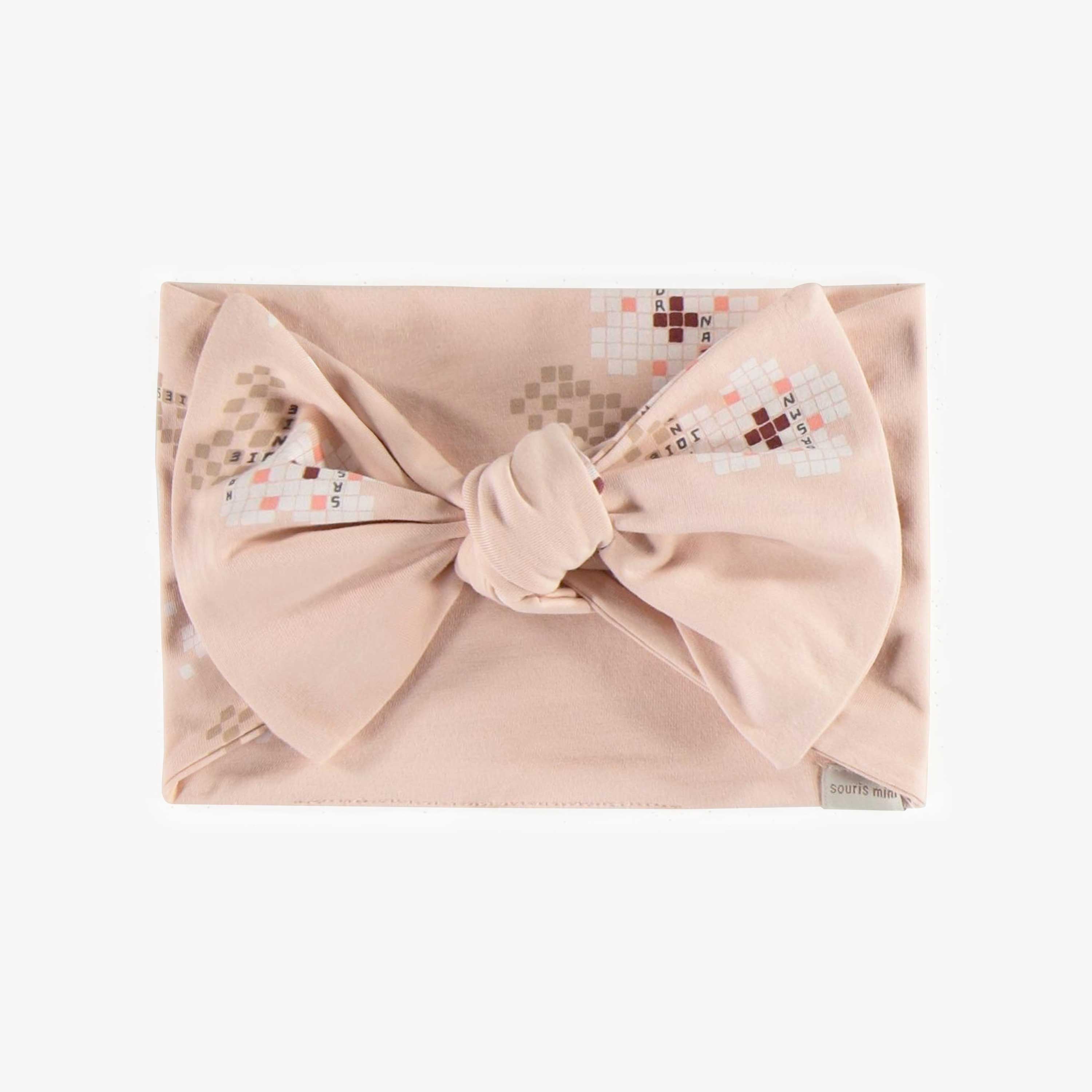 Bandeau rose à nouer avec motif en jersey, enfant