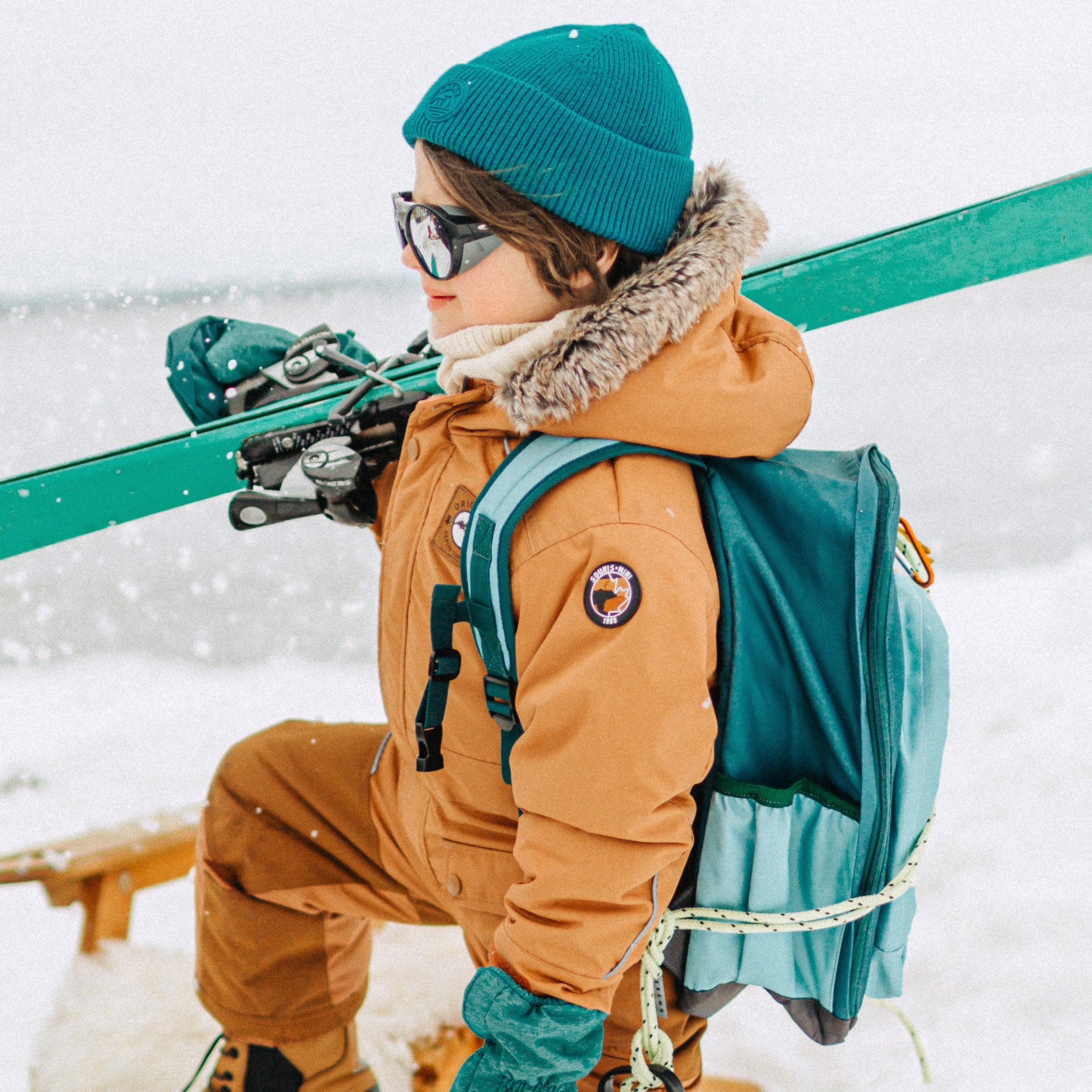 Turquoise knitted toque, child