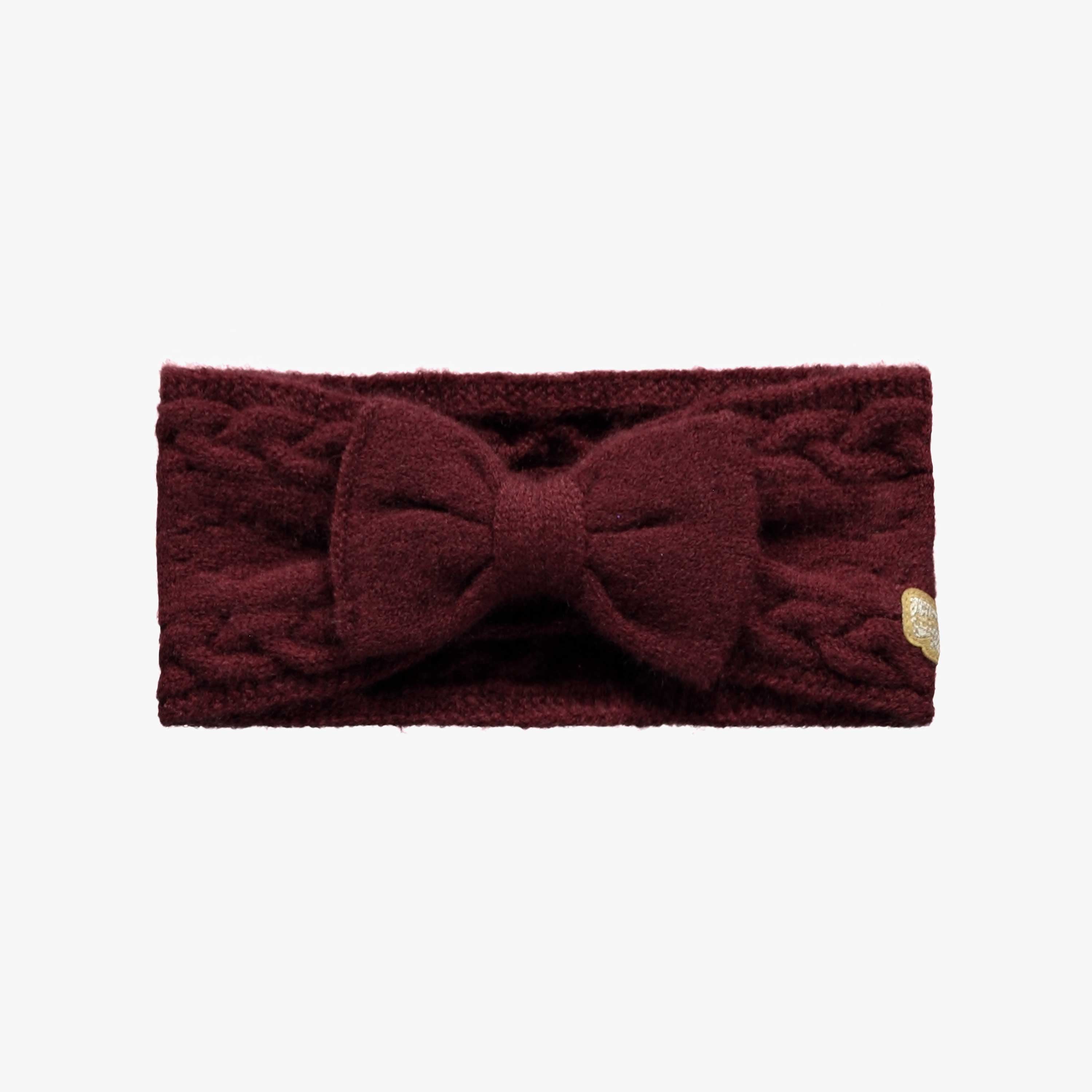 Burgundy knitted headband with buckle, child