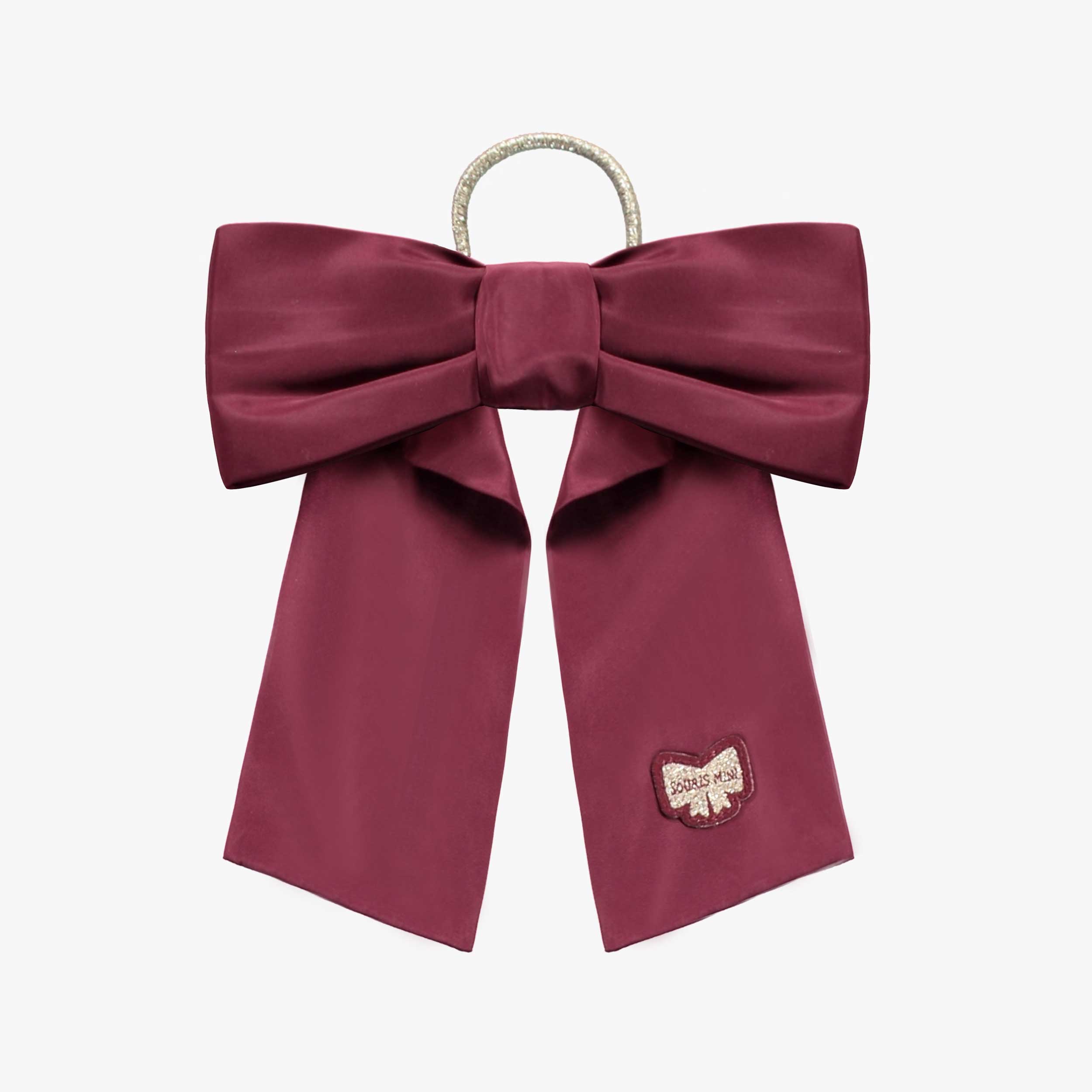 Boucle à cheveux rouge avec élastique en taffetas, enfant