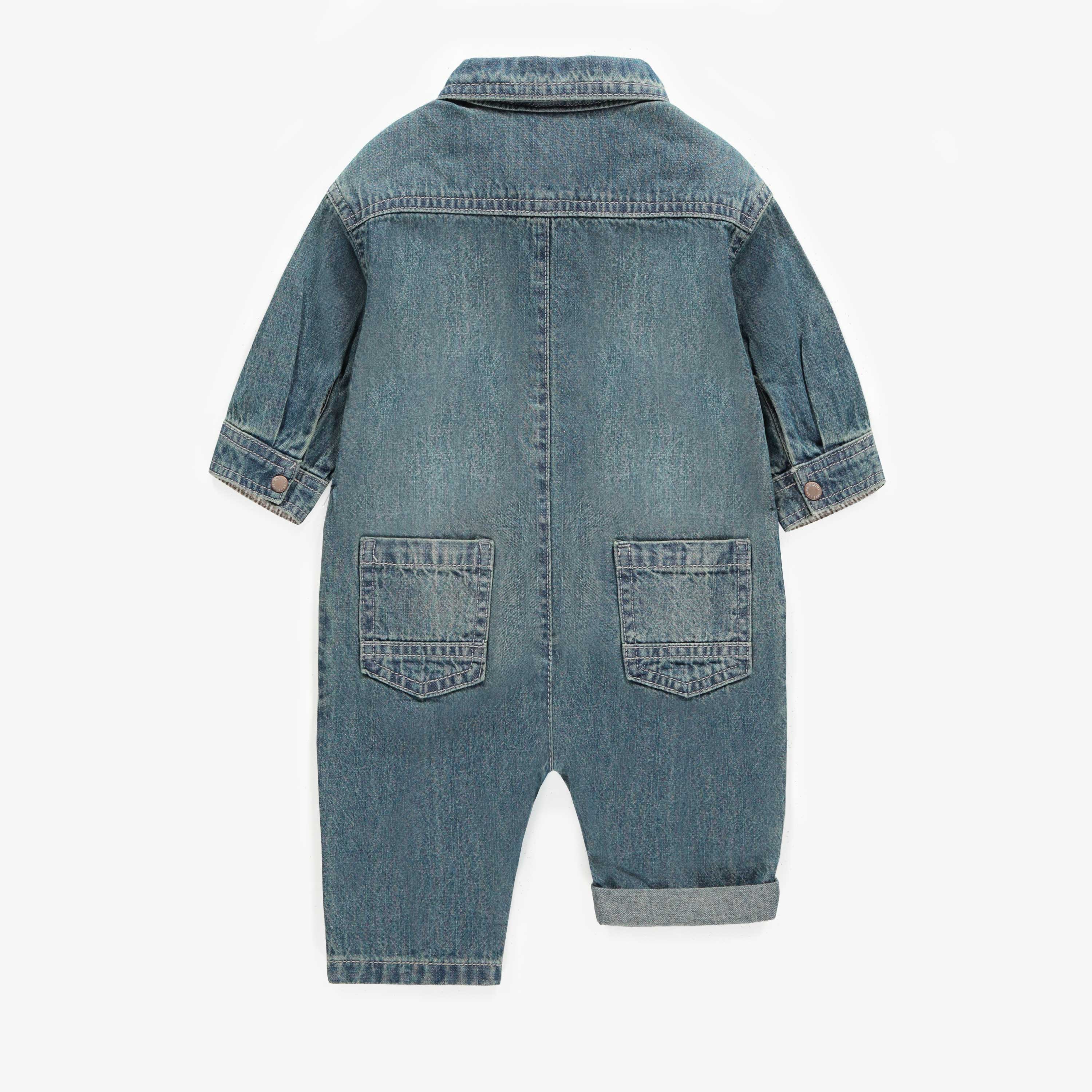 Une-pièce long coupe relax en denim léger, naissance