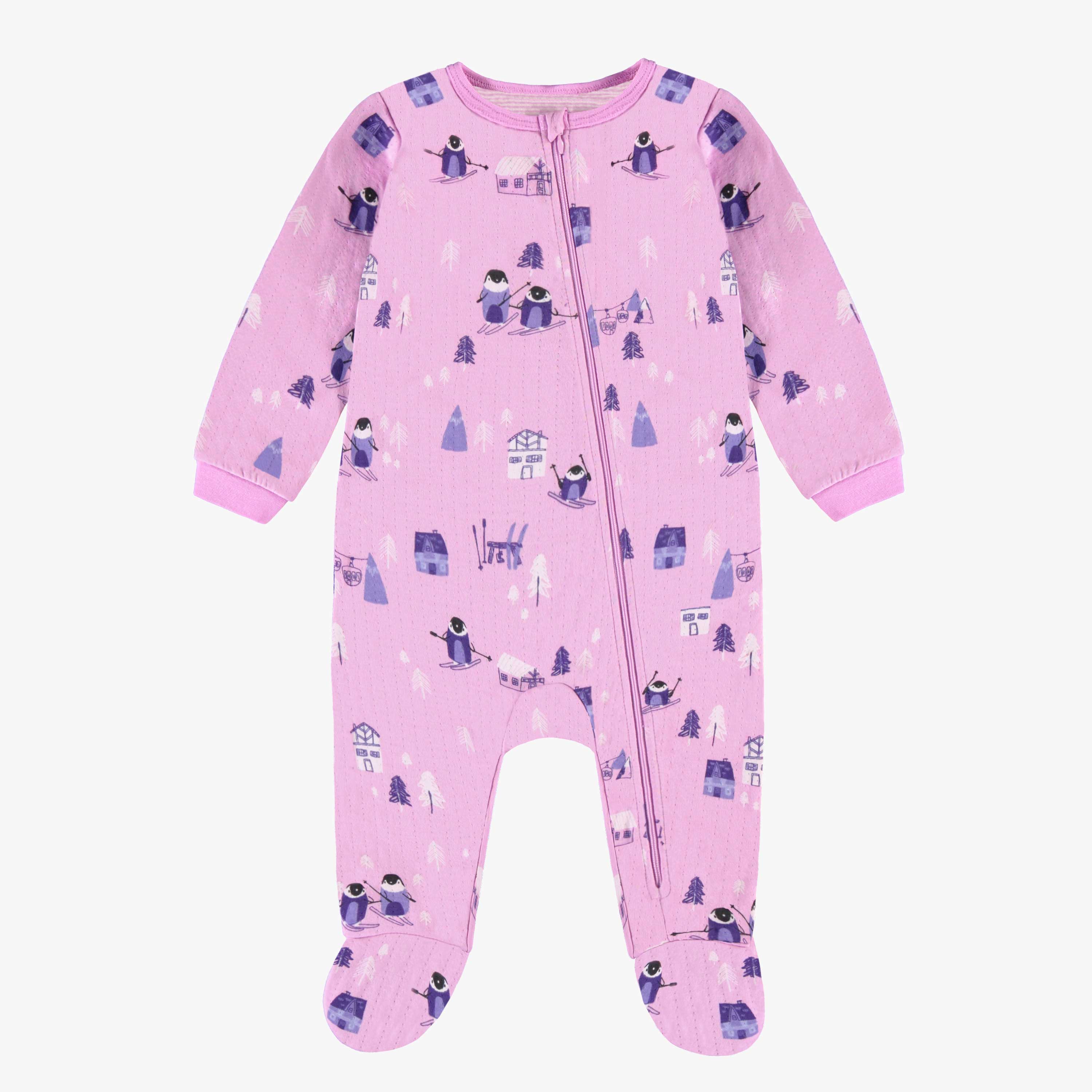 Pyjama rose violacé une pièce à motifs en doux jersey, bébé