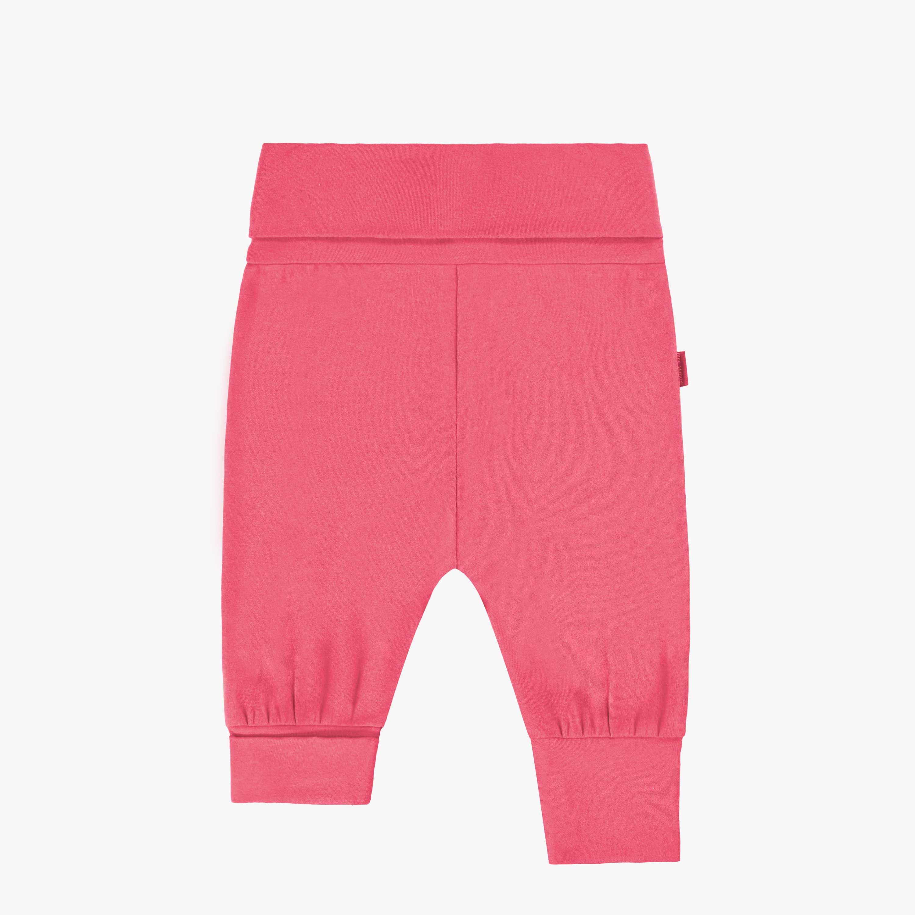 Pantalon évolutif rose uni en jersey extensible, bébé