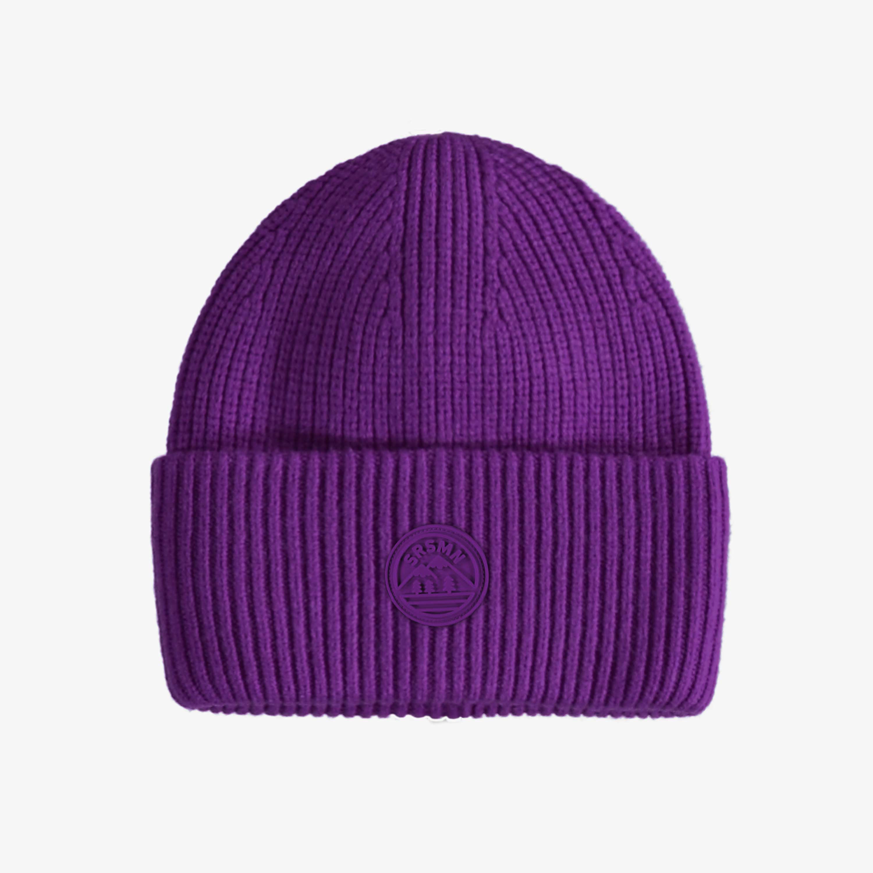 Tuque en tricot mauve foncé, enfant