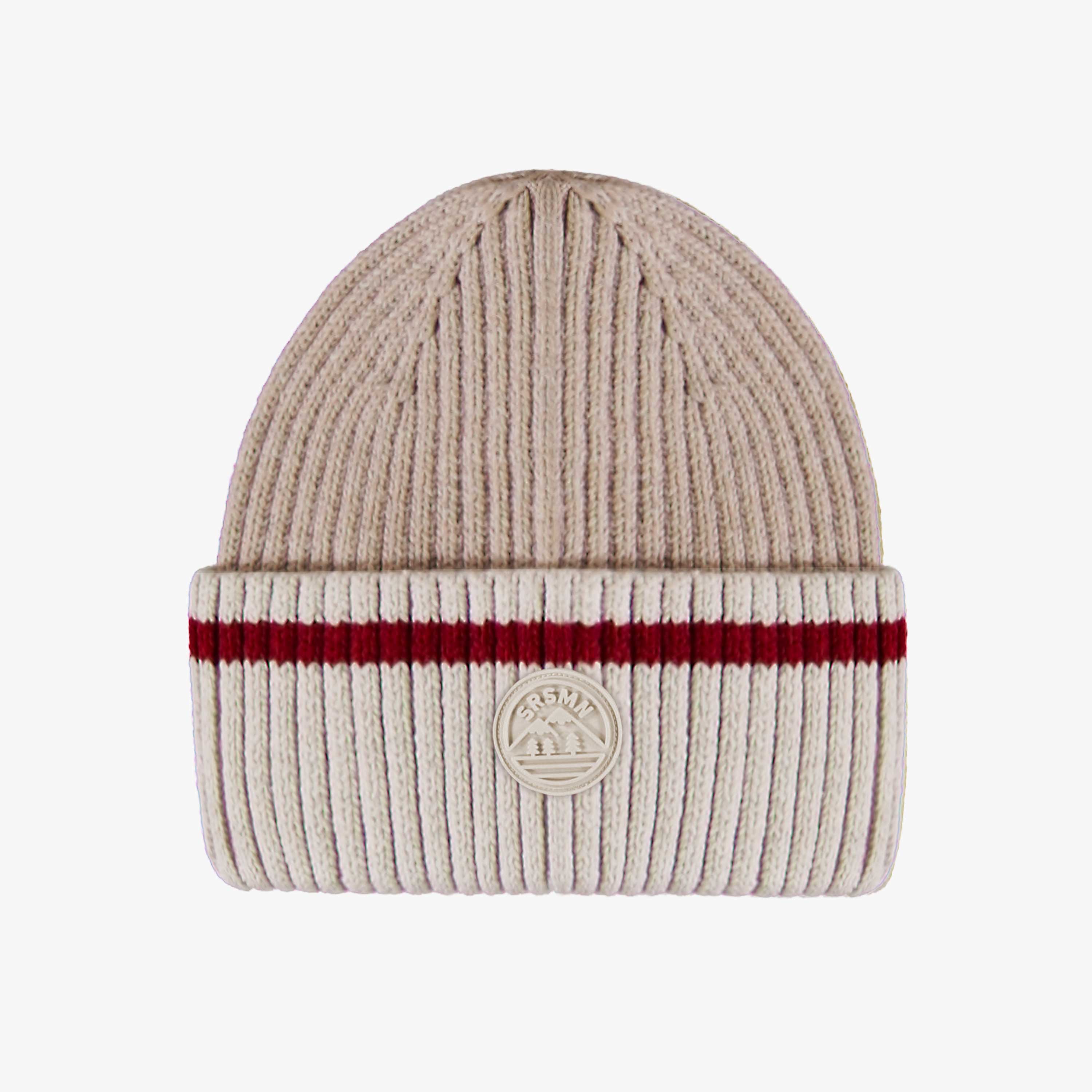 Tuque en tricot beige effet bas de laine, enfant