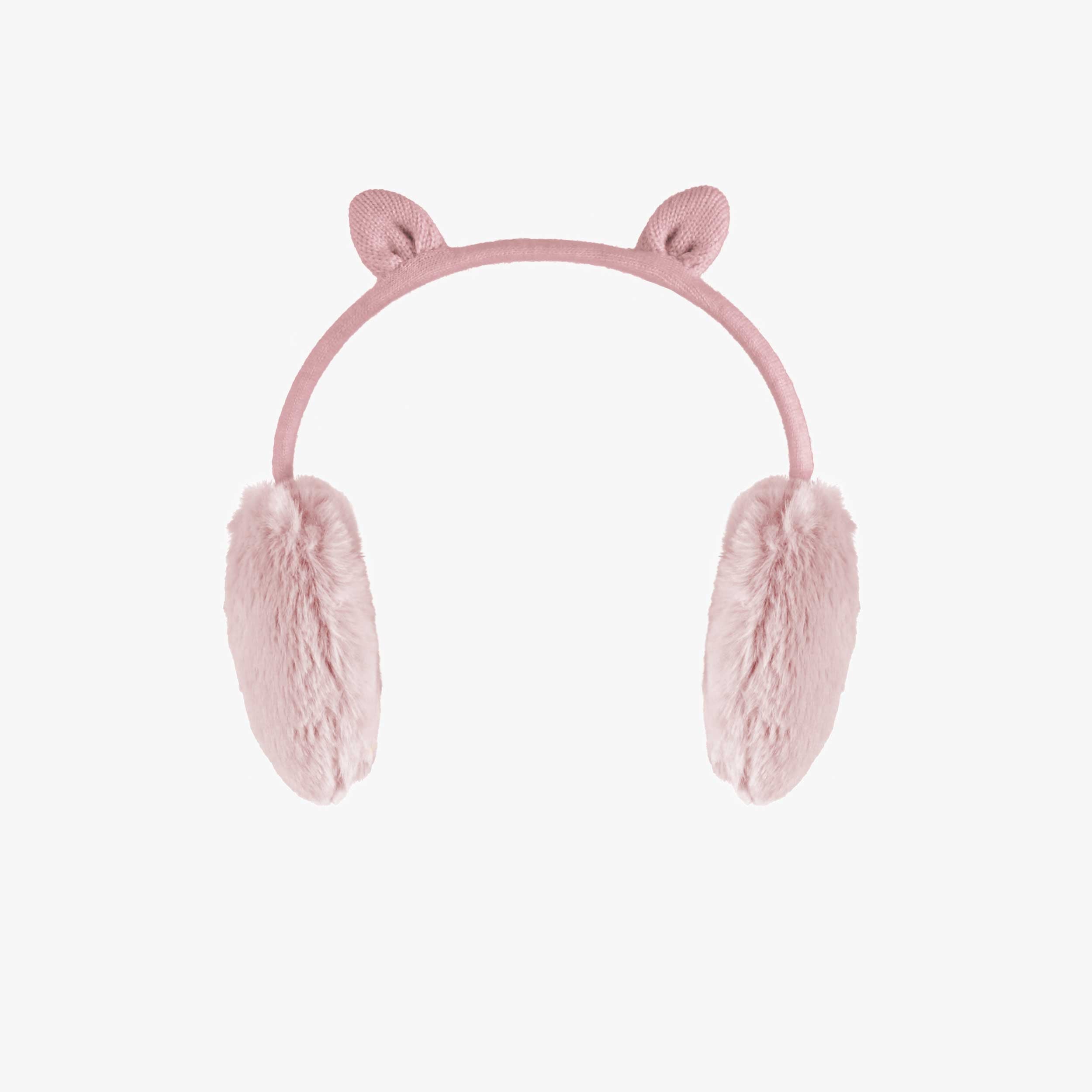 Cache-oreilles roses avec oreilles, enfant
