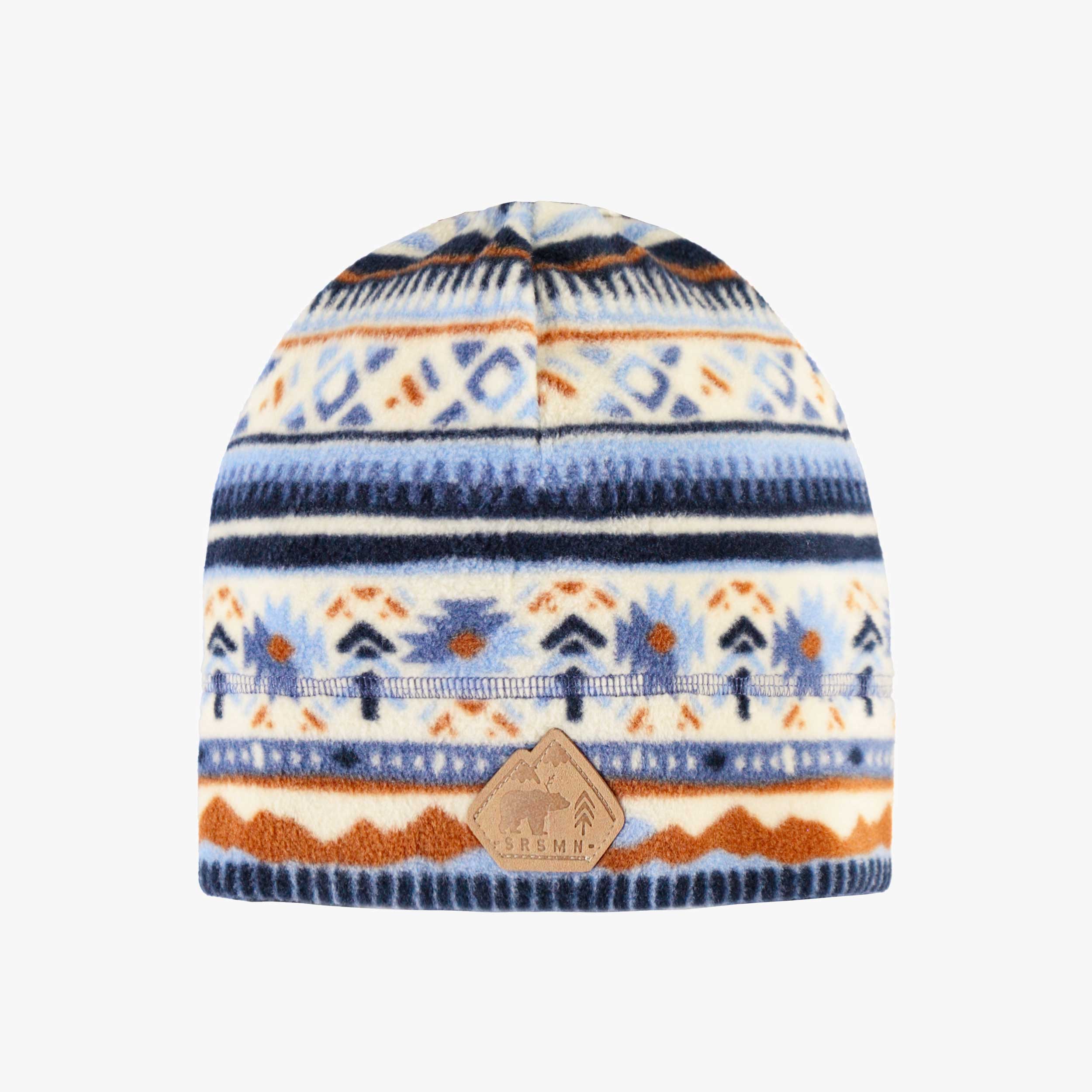 Tuque bleue et crème à motifs en polar, enfant