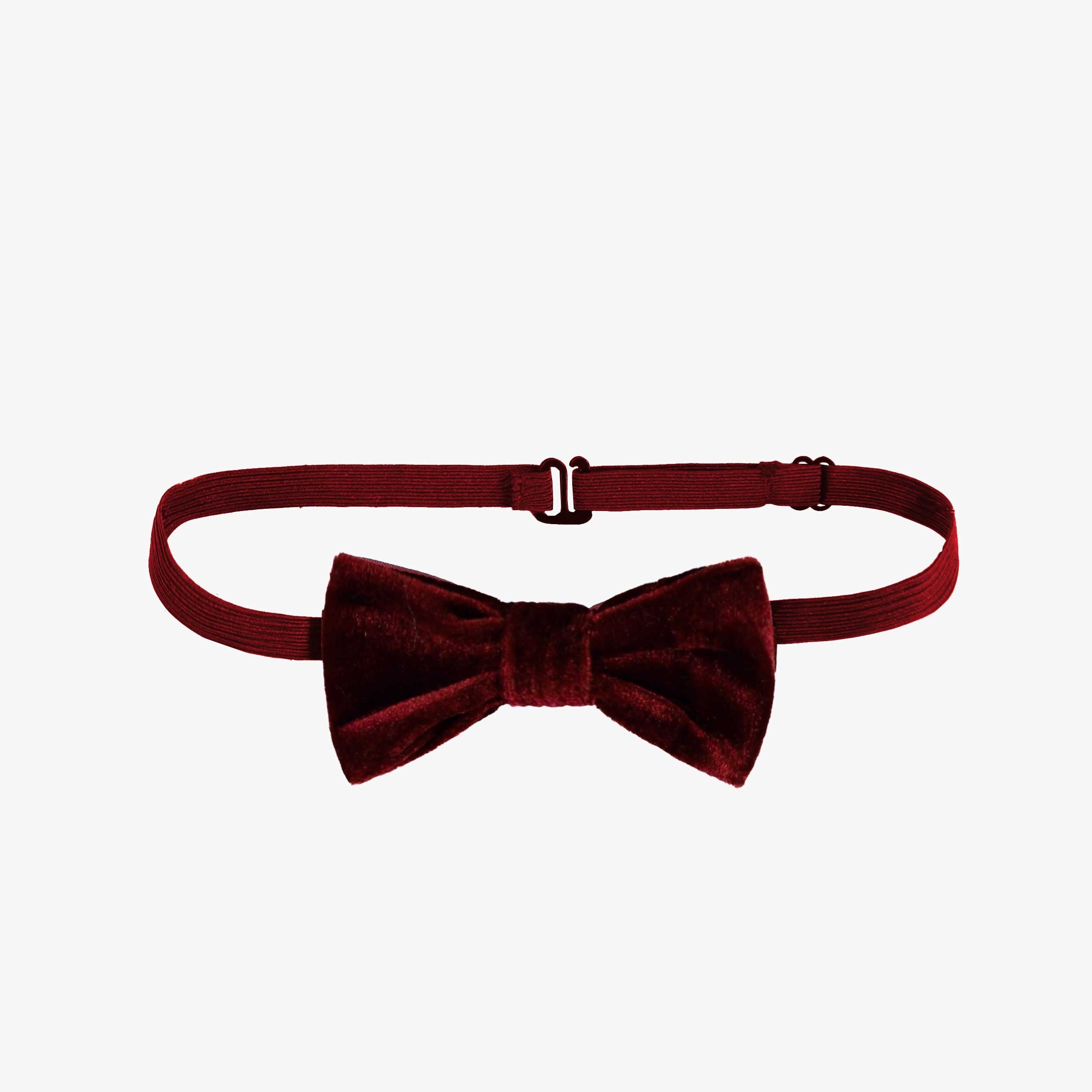 Nœud papillon ajustable rouge en velours, bébé et enfant