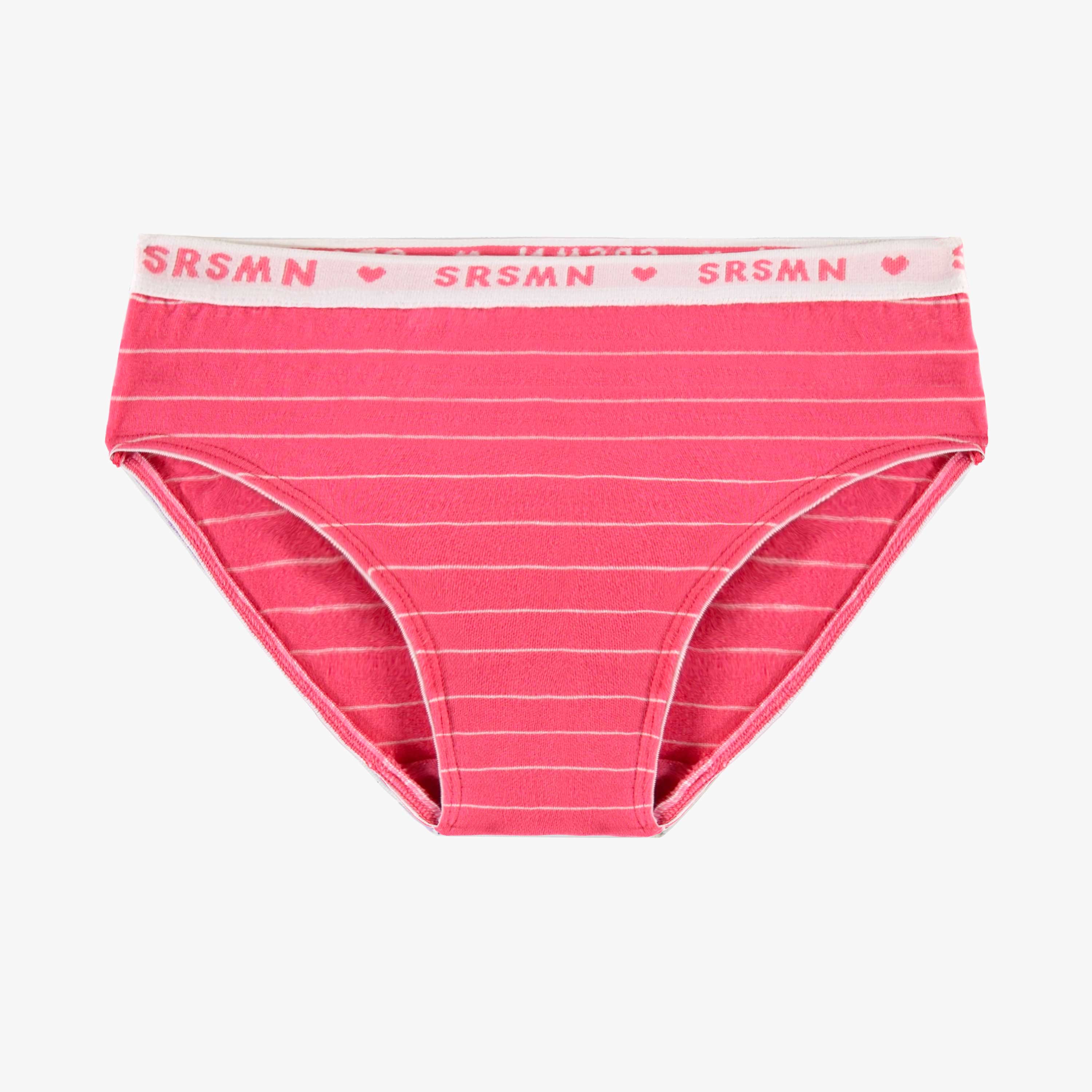 Culotte bikini rose à rayures en jersey extensible, enfant
