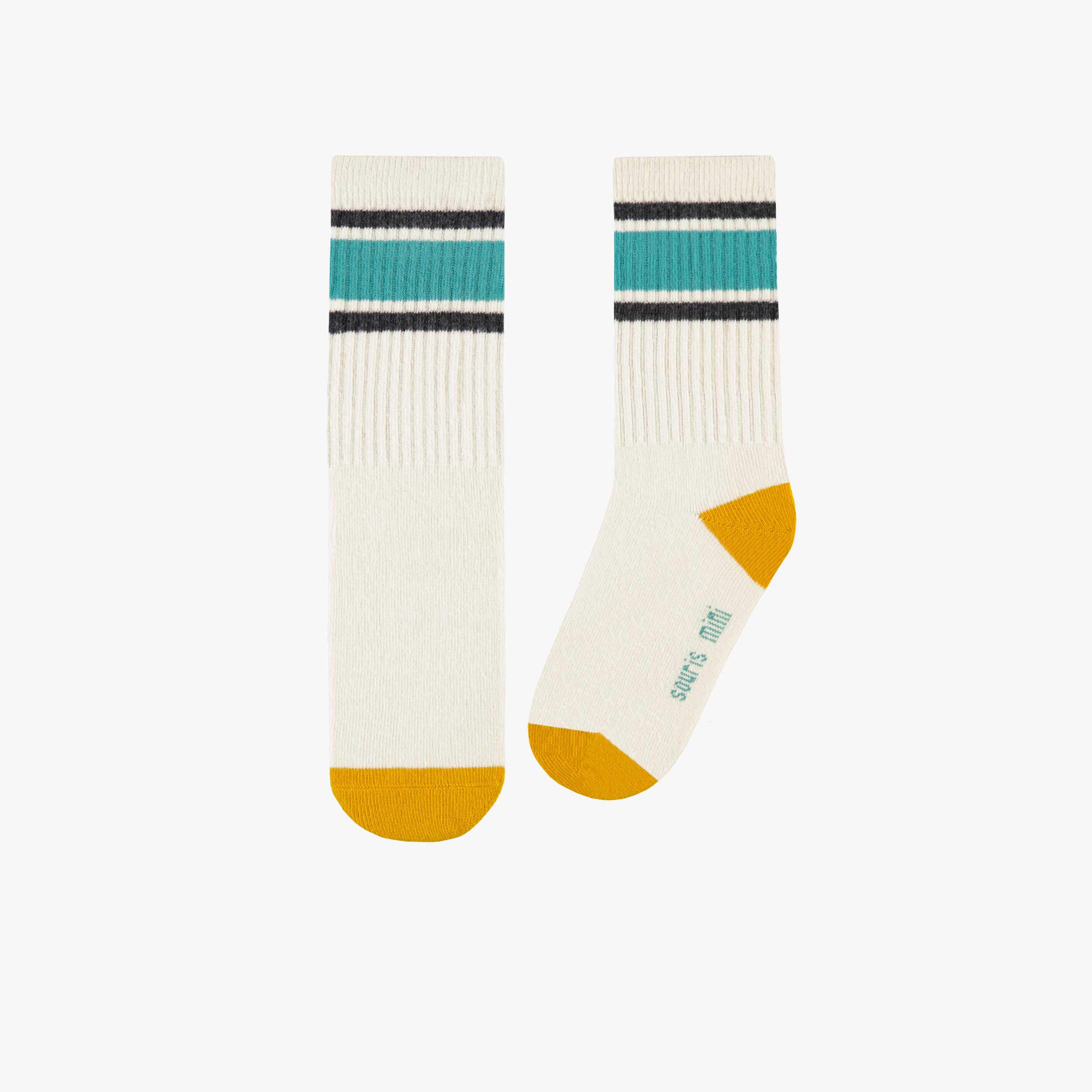 Chaussettes crème avec rayures, enfant