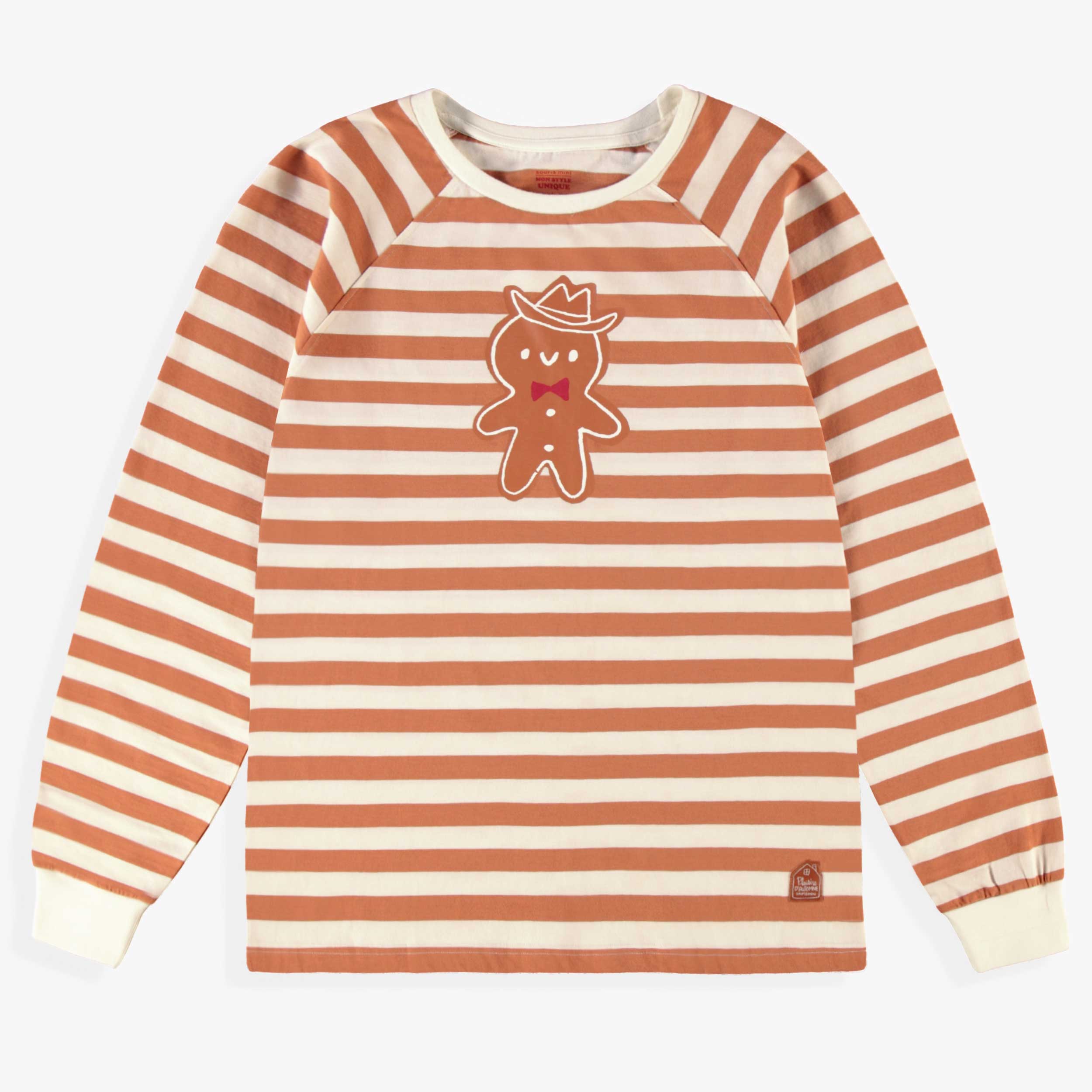 Haut de pyjama crème à rayures, adulte