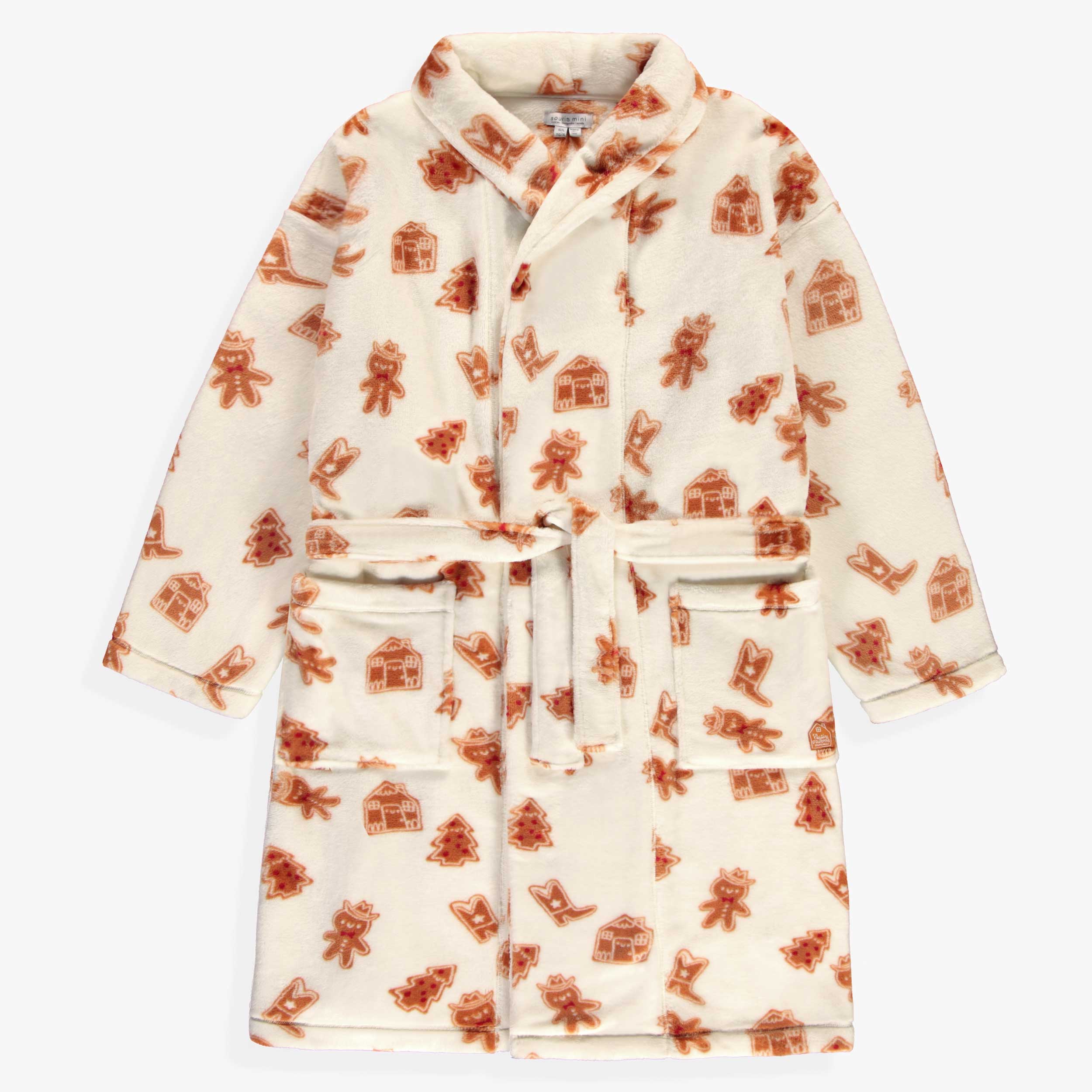 Robe de chambre crème à motifs pain d’épices, adulte