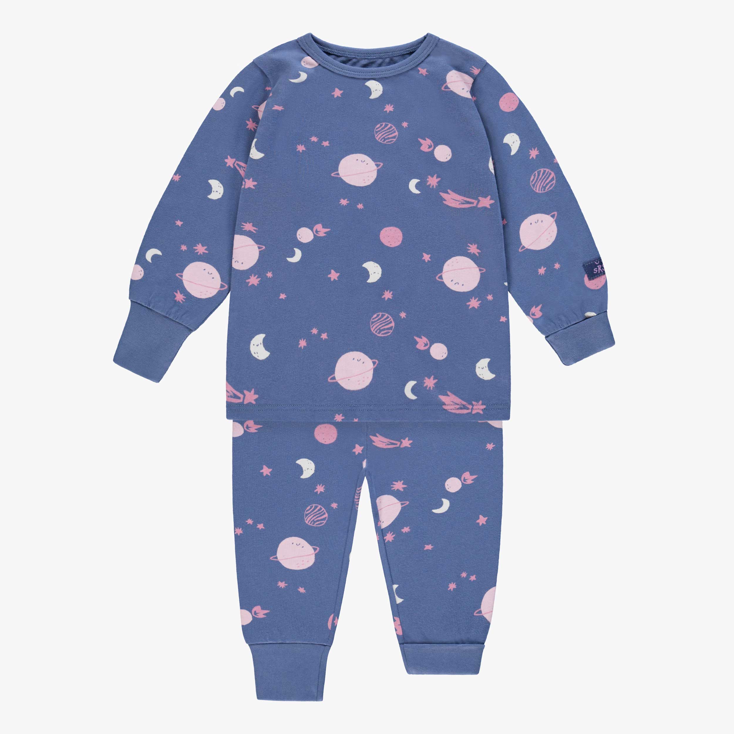 Pyjama deux pièces bleu foncé à motifs de planètes, bébé
