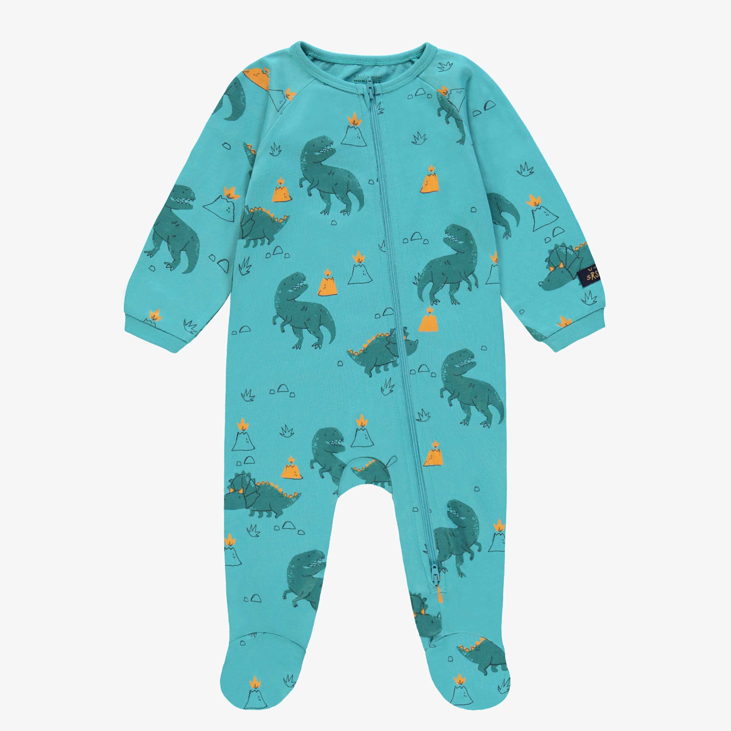 Pyjama une pièce turquoise à motifs de dinosaures, bébé