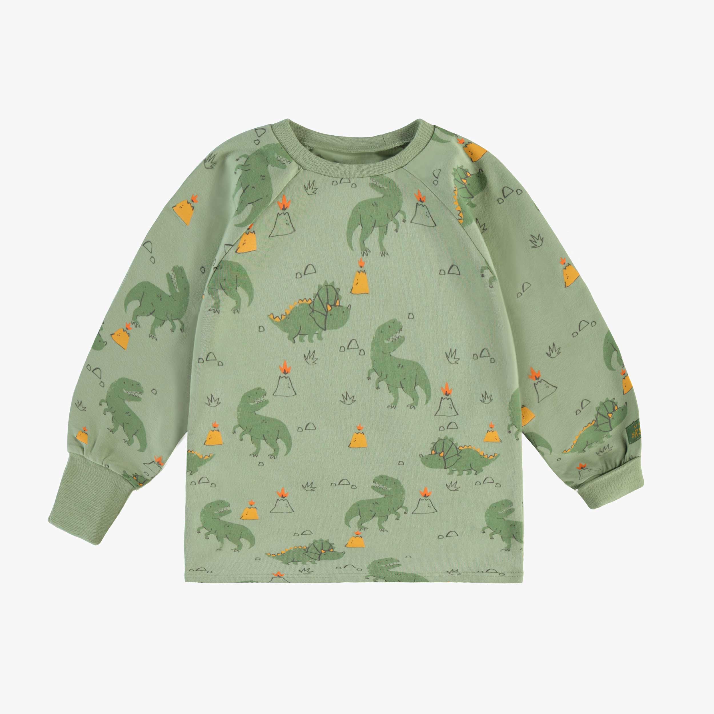Haut du pyjama deux pièces vert à motifs de dinosaures, bébé