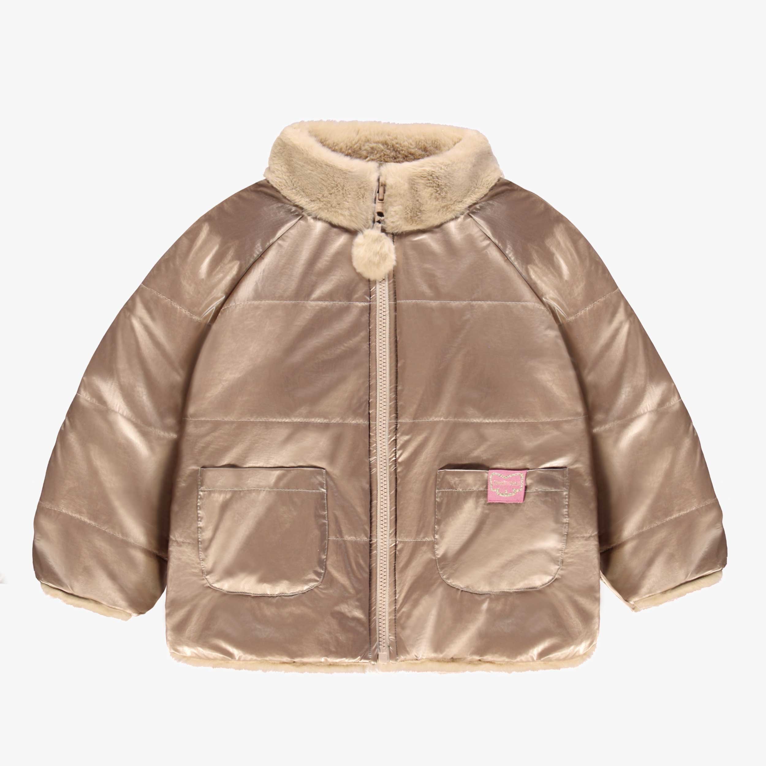 Manteau réversible en fausse fourrure, bébé