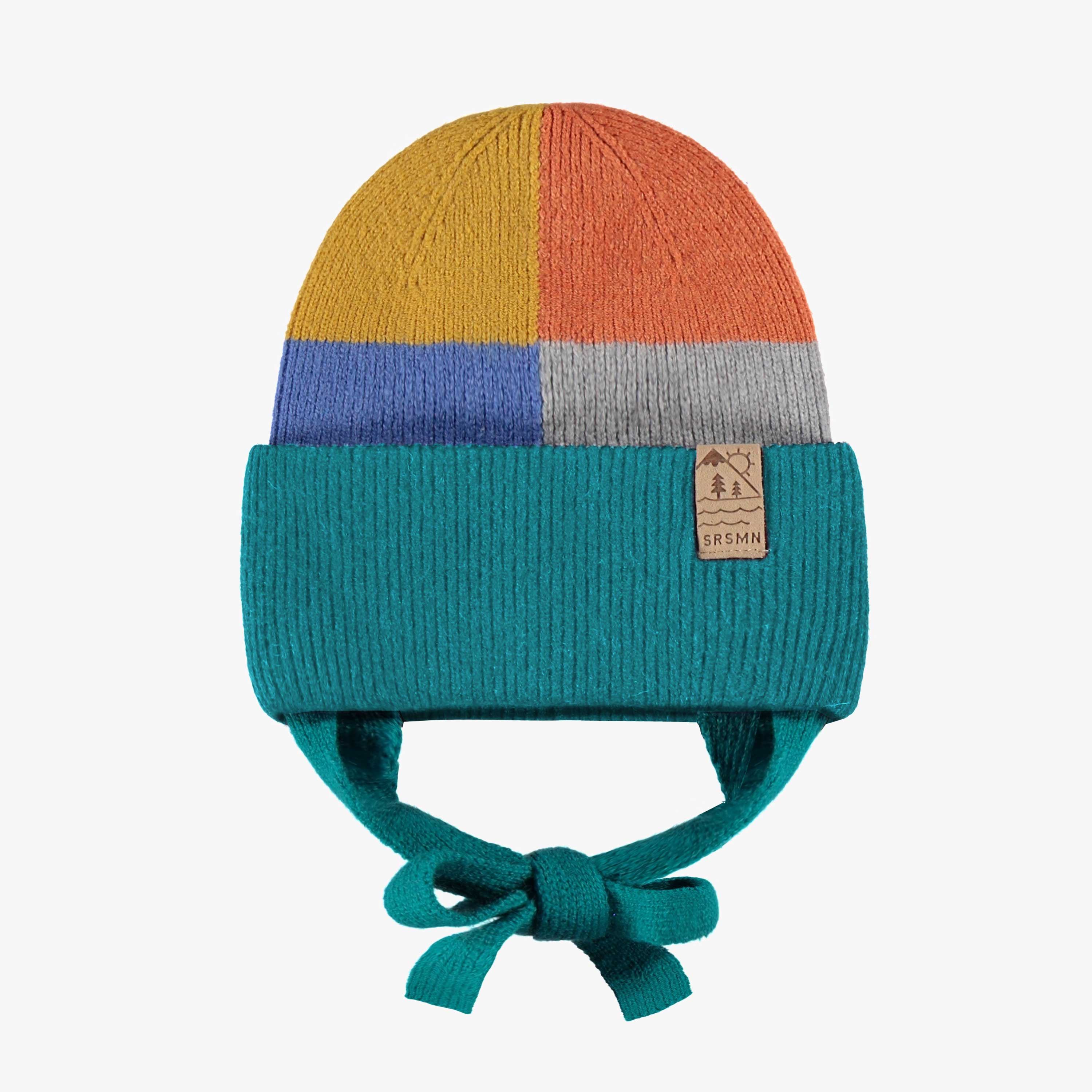 Tuque multicolore en tricot, bébé