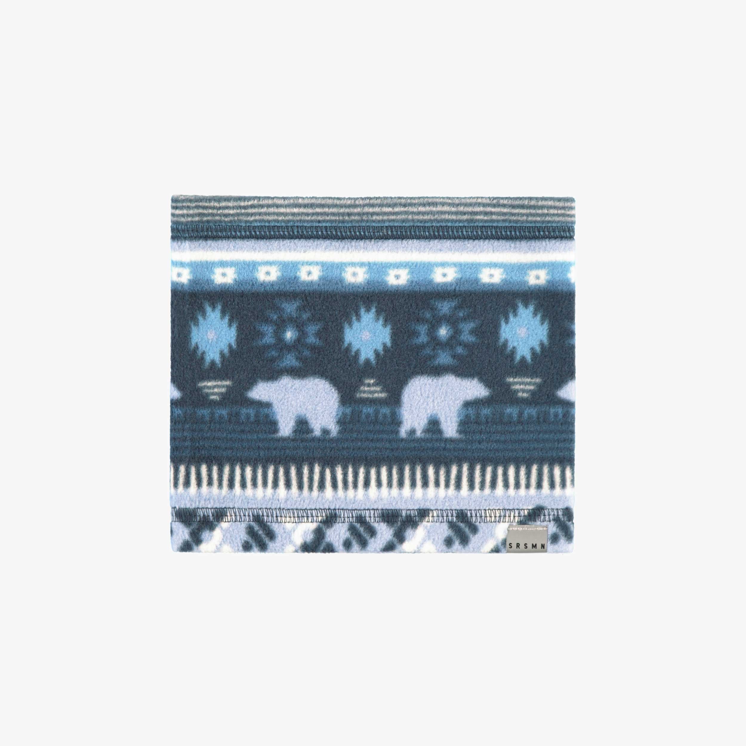 Cache-cou bleu en polar avec motifs, bébé