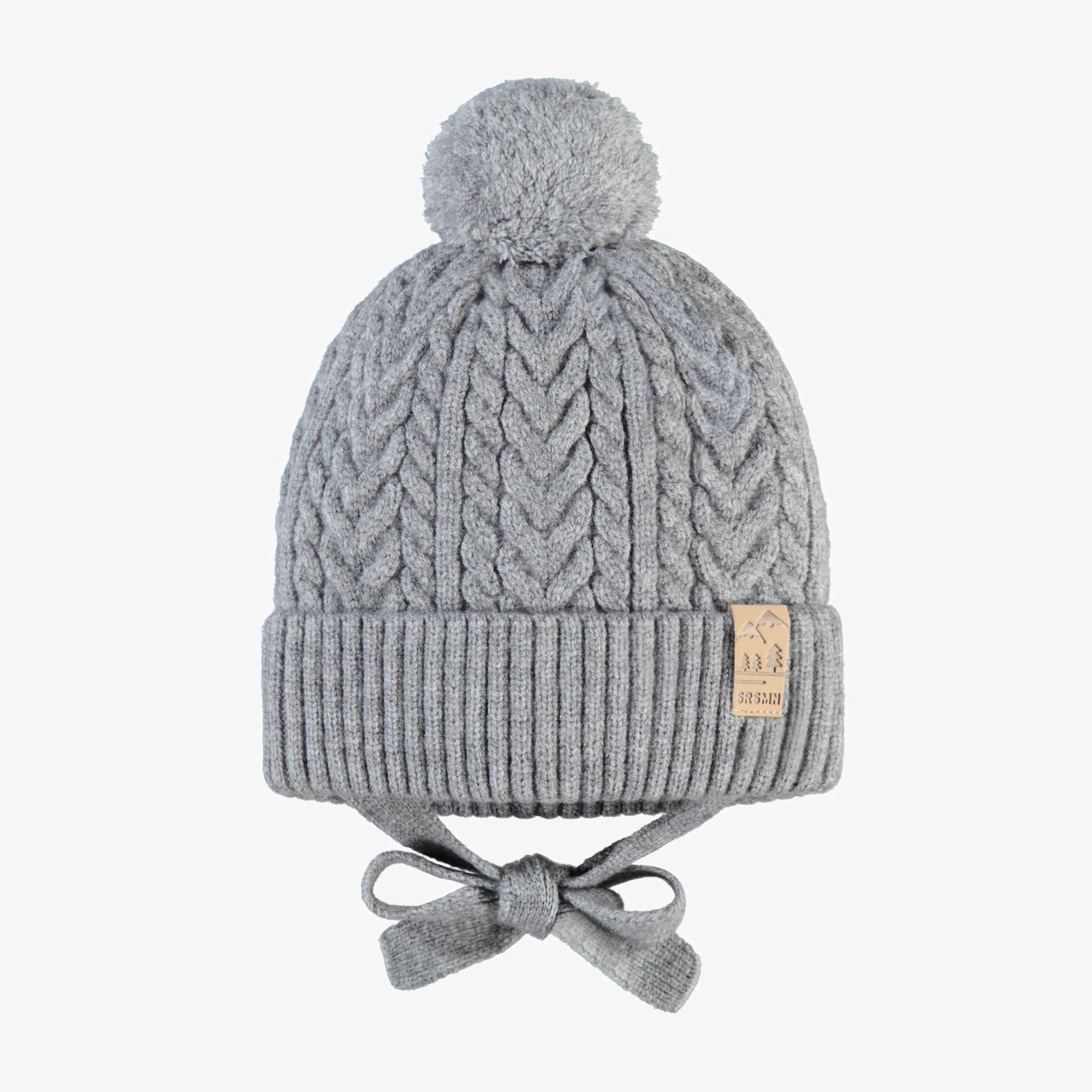 Tuque grise en tricot, bébé
