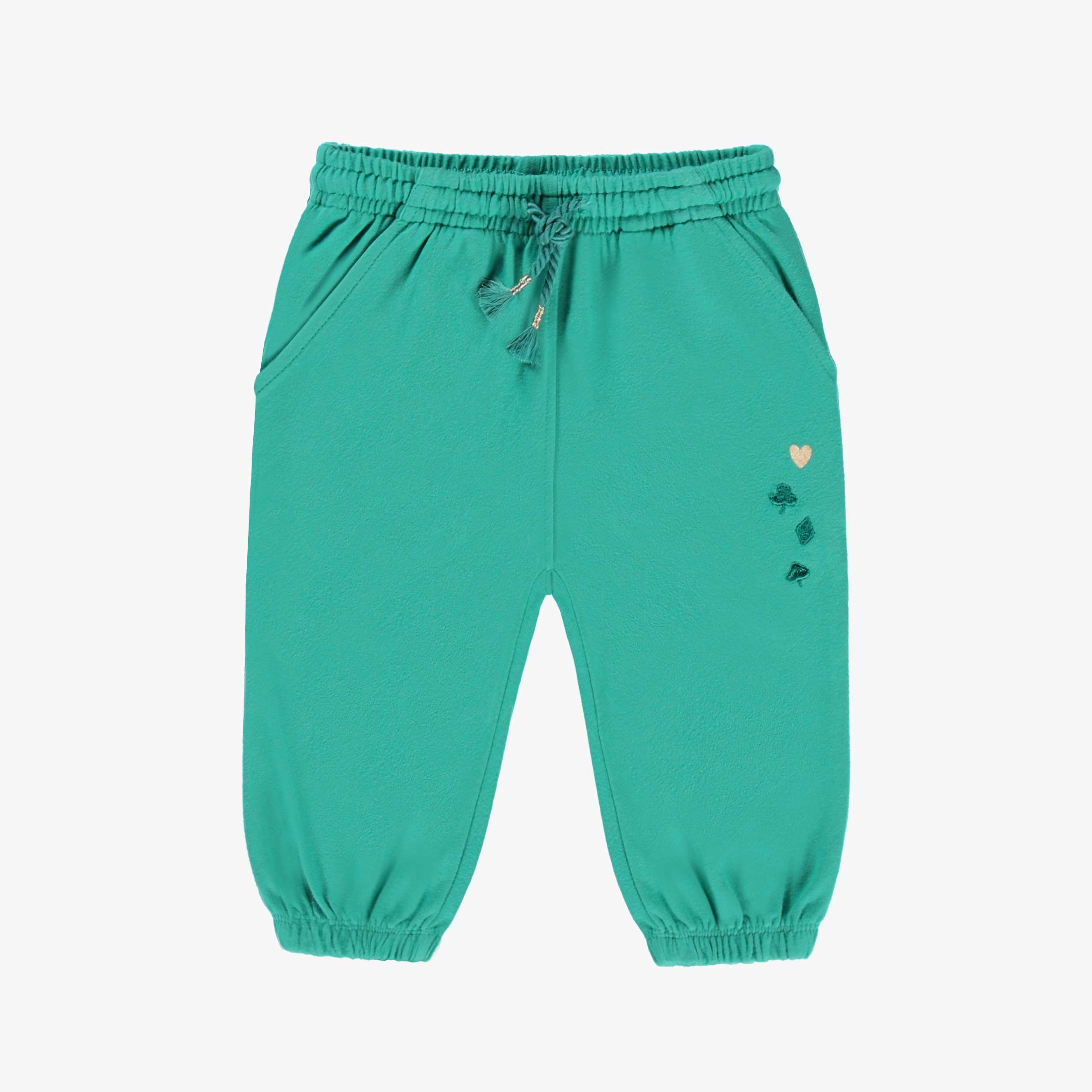 Pantalon turquoise style jogger, bébé