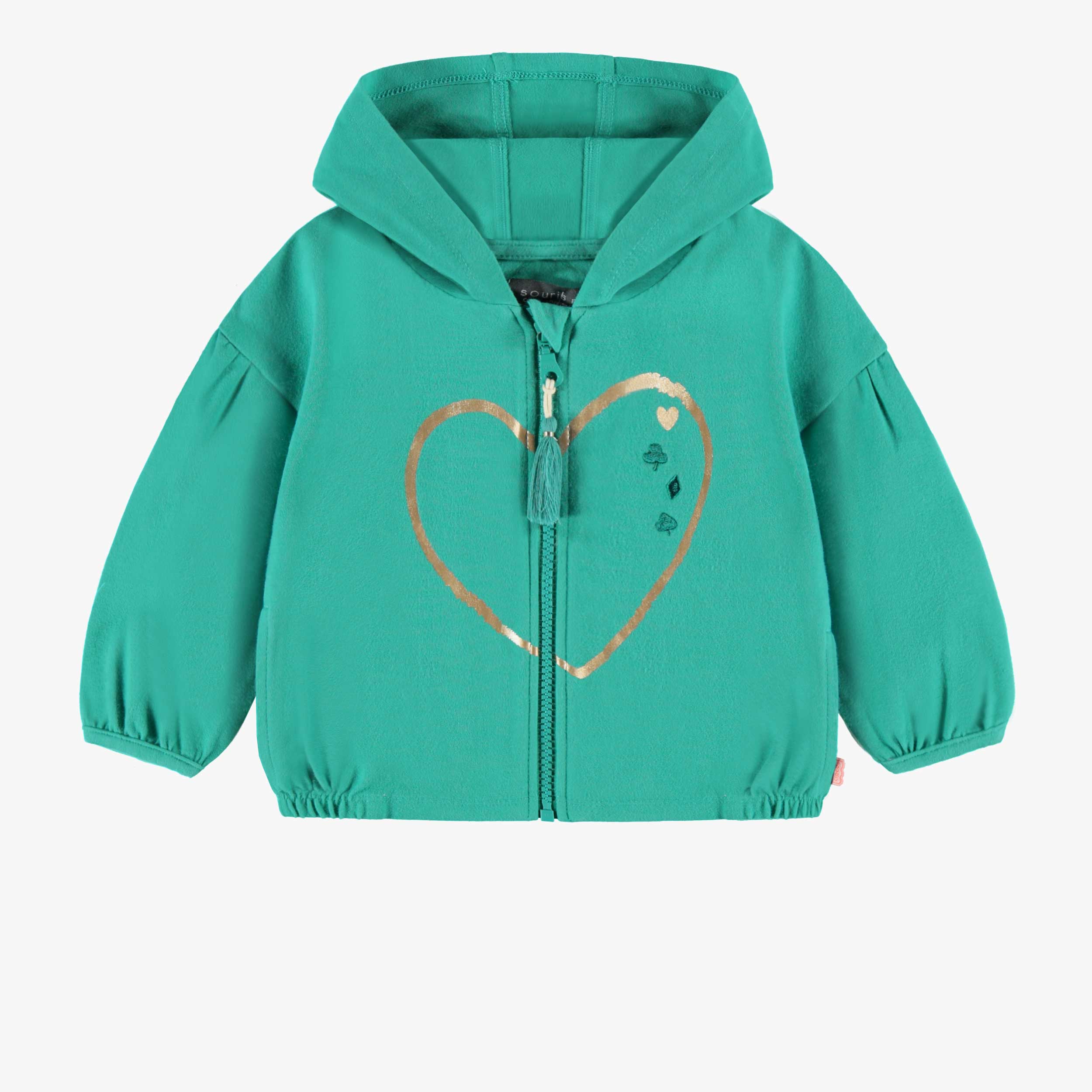 Veste à capuchon turquoise, bébé