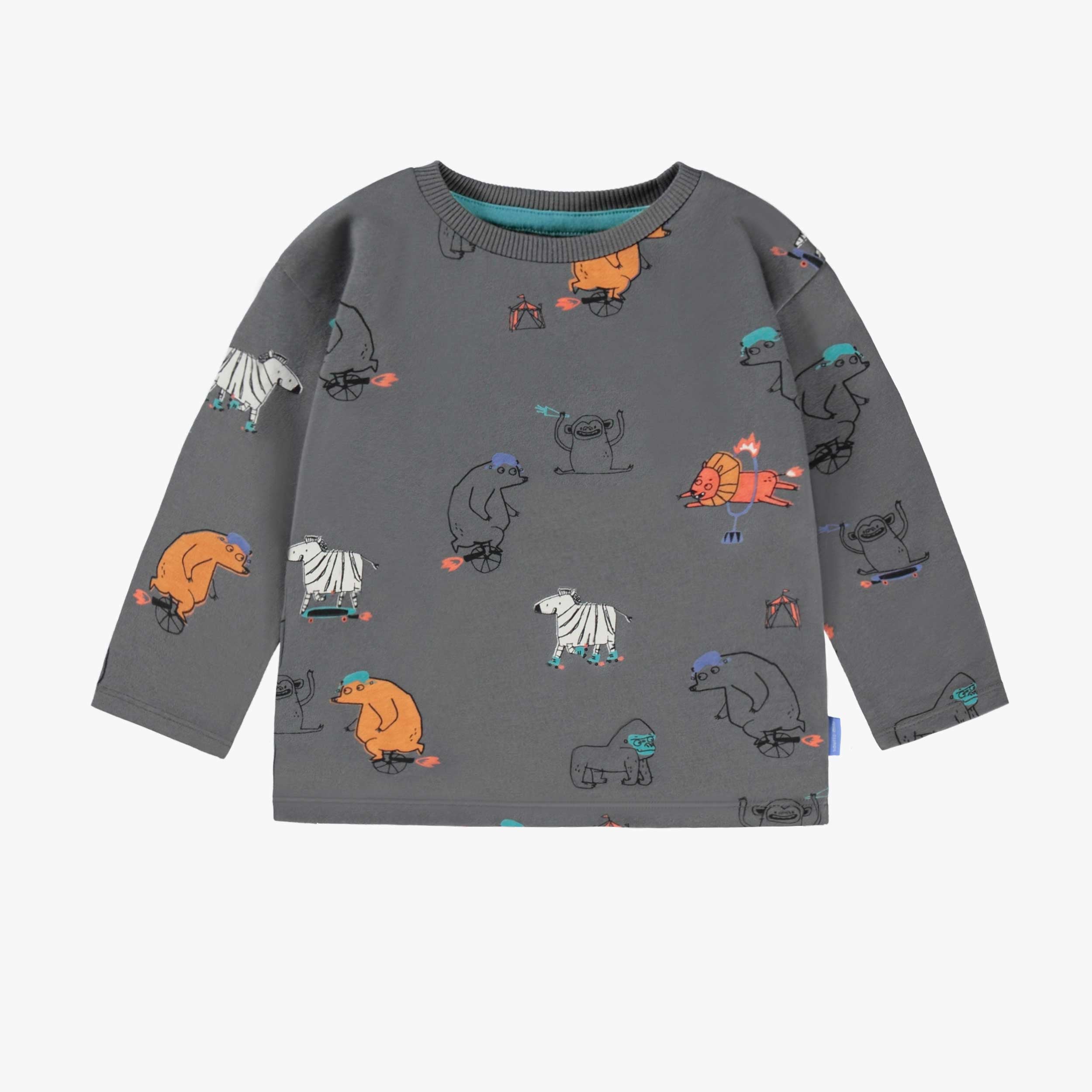 T-shirt gris à motifs d’animaux, bébé