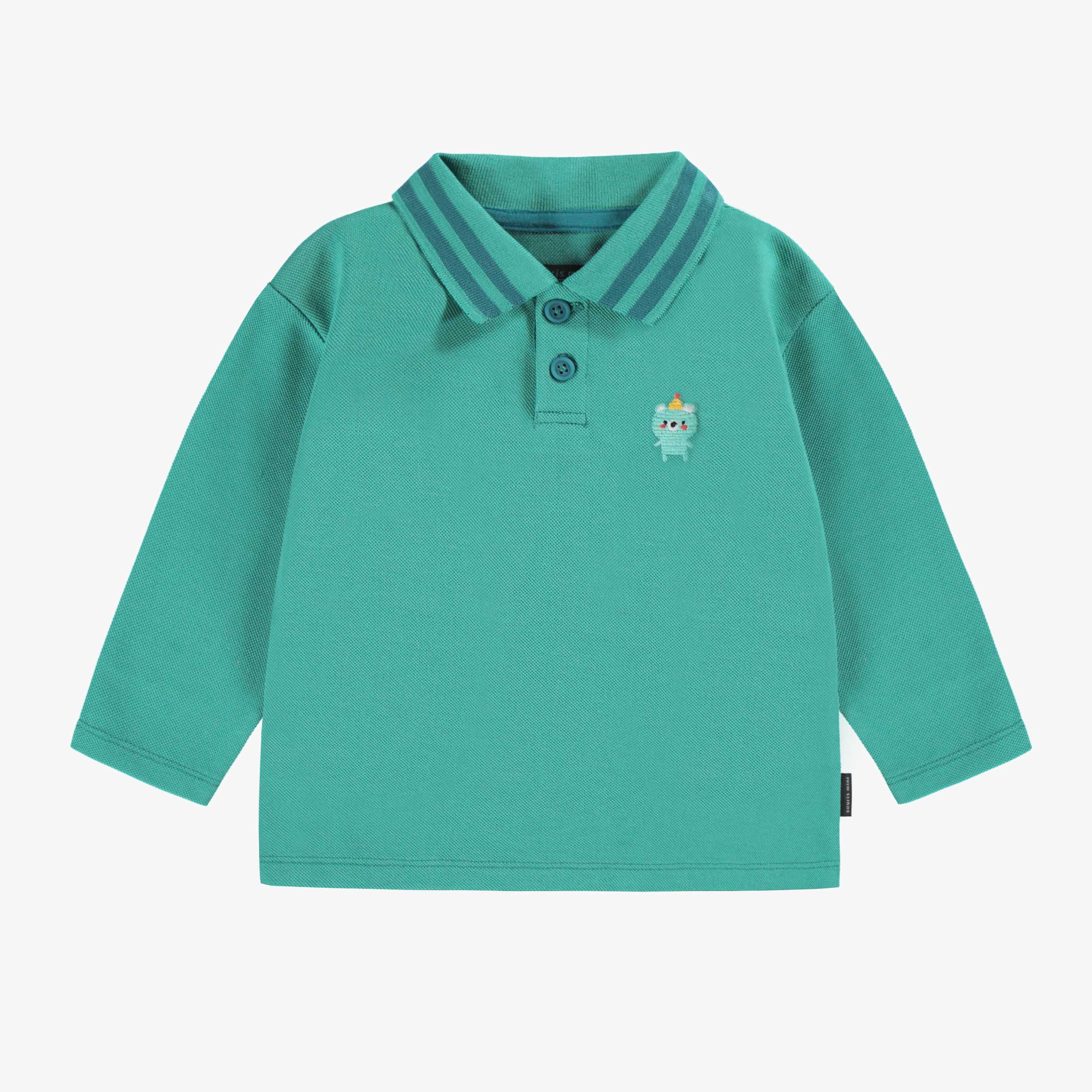 Polo turquoise à manches longues, bébé